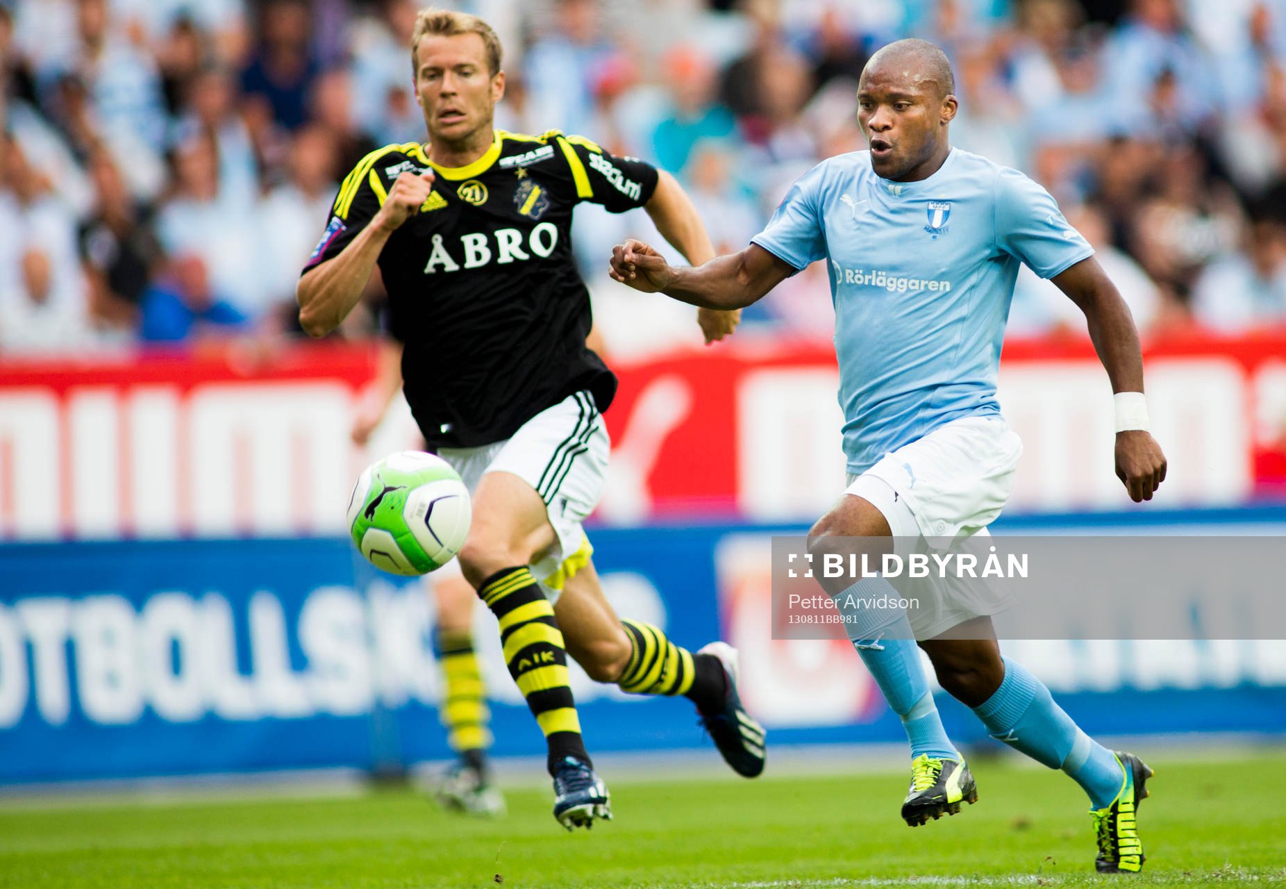 Malmö FFs Tokelo Rantie och AIKs Martin Lorentzson