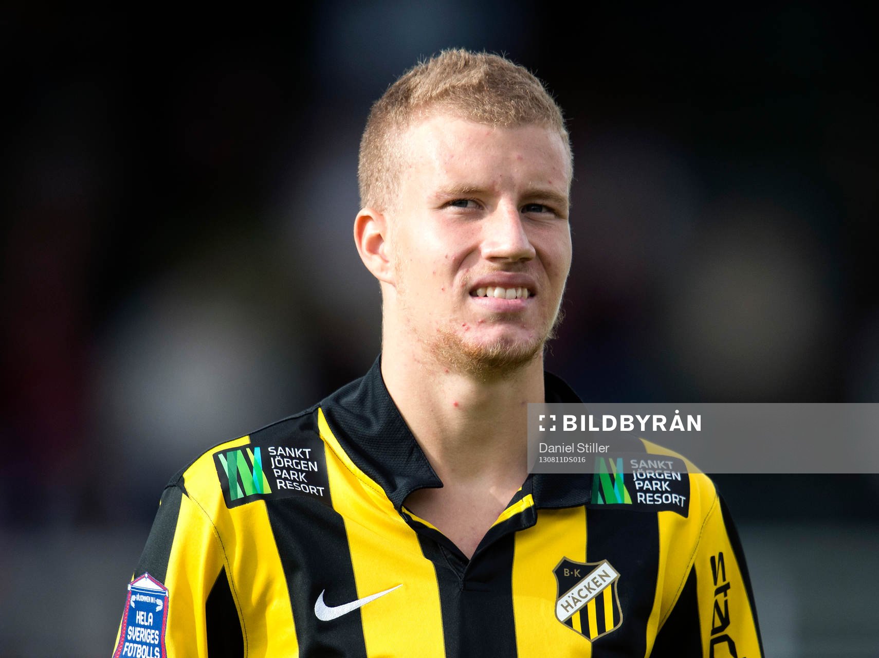 Häckens Simon Gustafson i fotbollsmatchen mellan Häcken
