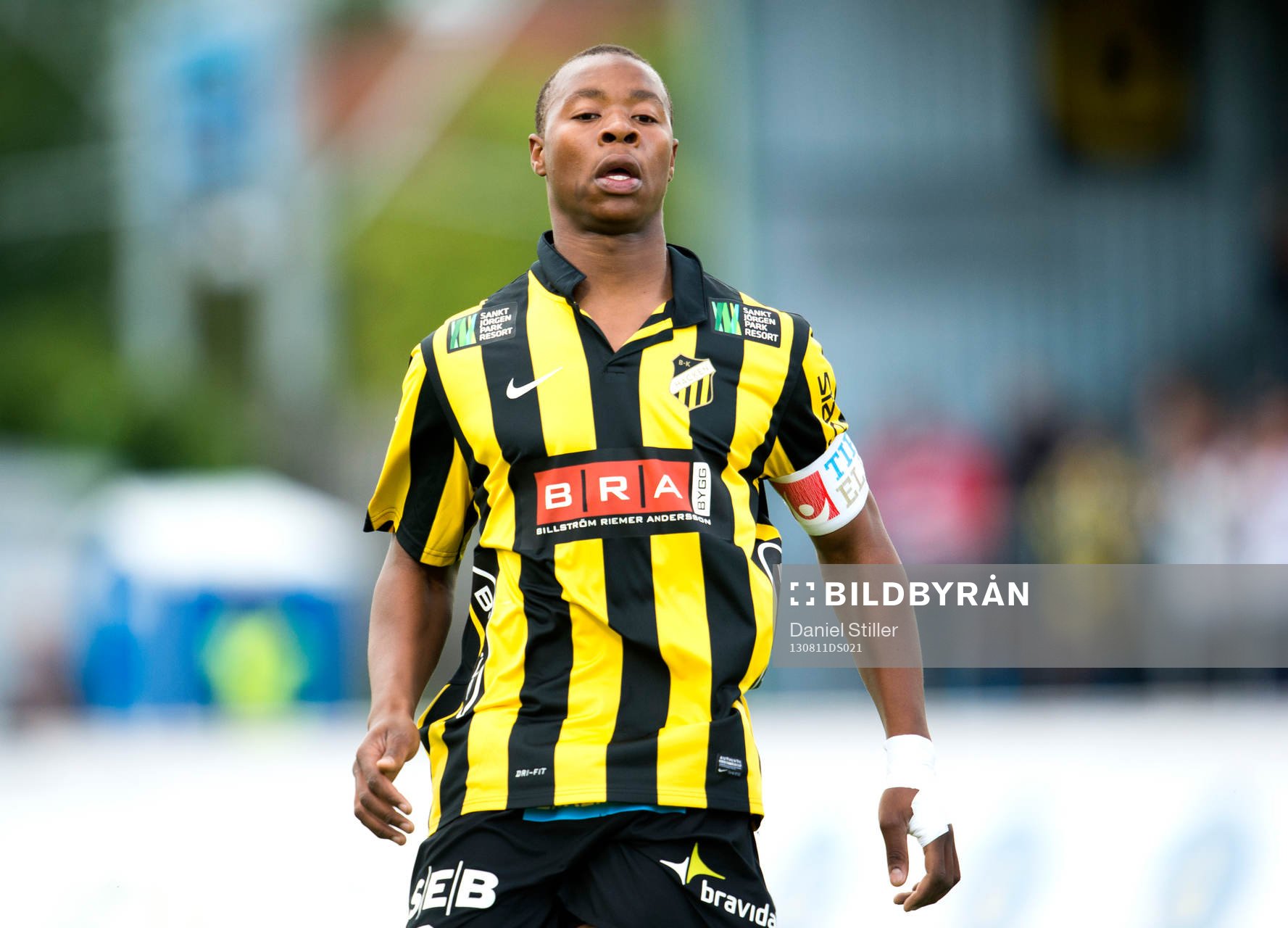 Häckens Carlos Strandberg i fotbollsmatchen mellan Häcken