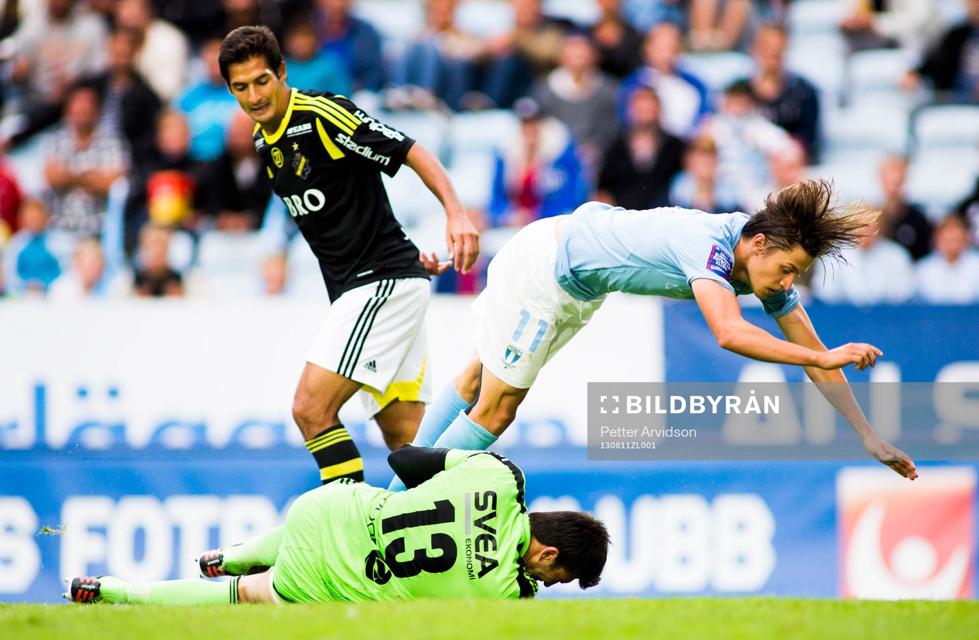 Malmö FFs Simon Thern och AIKs målvakt Kyriakos