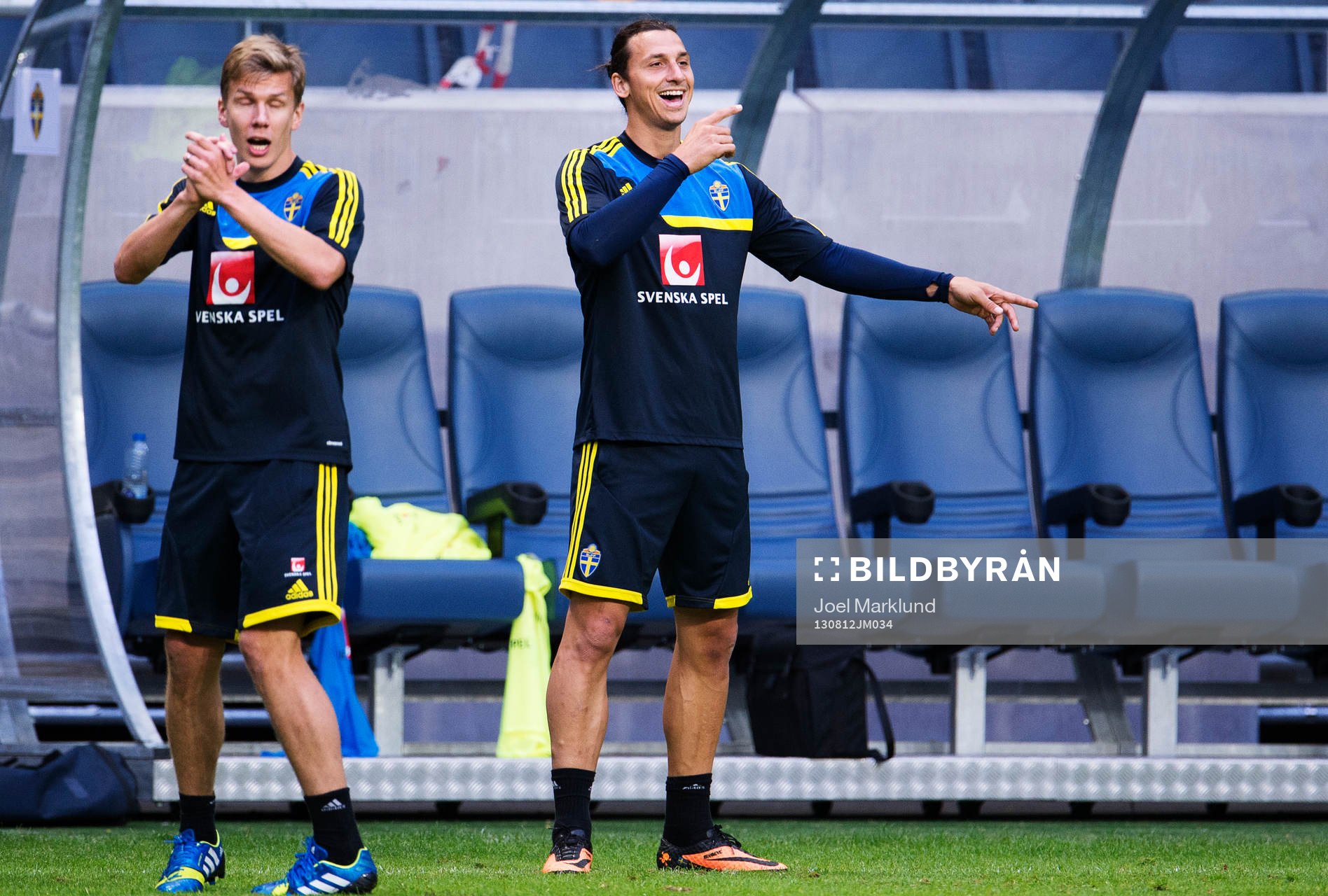 Pontus Wernbloom och Zlatan Ibrahimovic skrattar