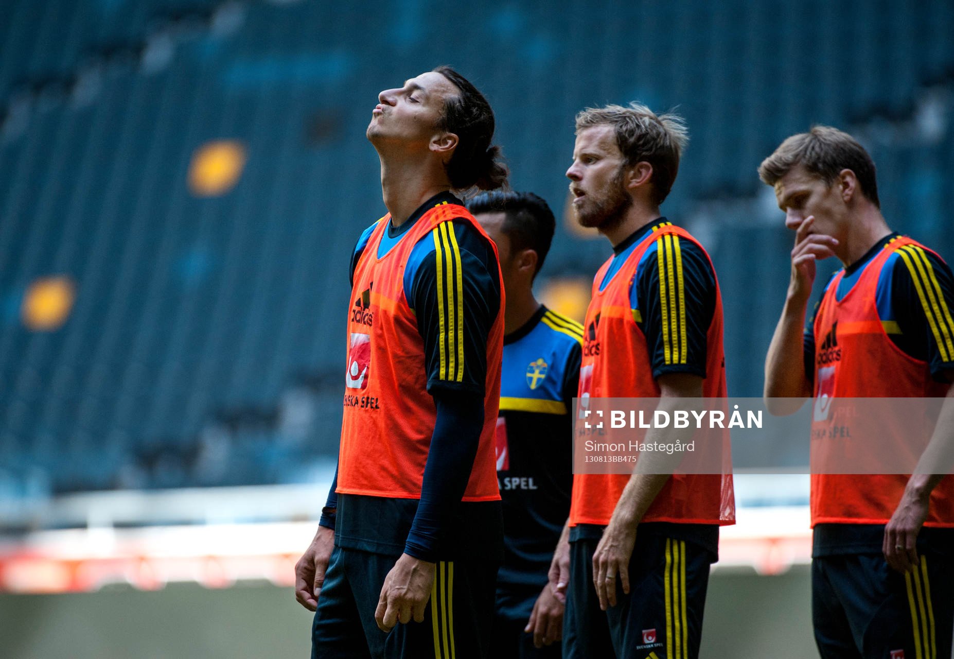 Fotboll, träning, inför Sverige - Norge: Zlatan Ibrahimovic.