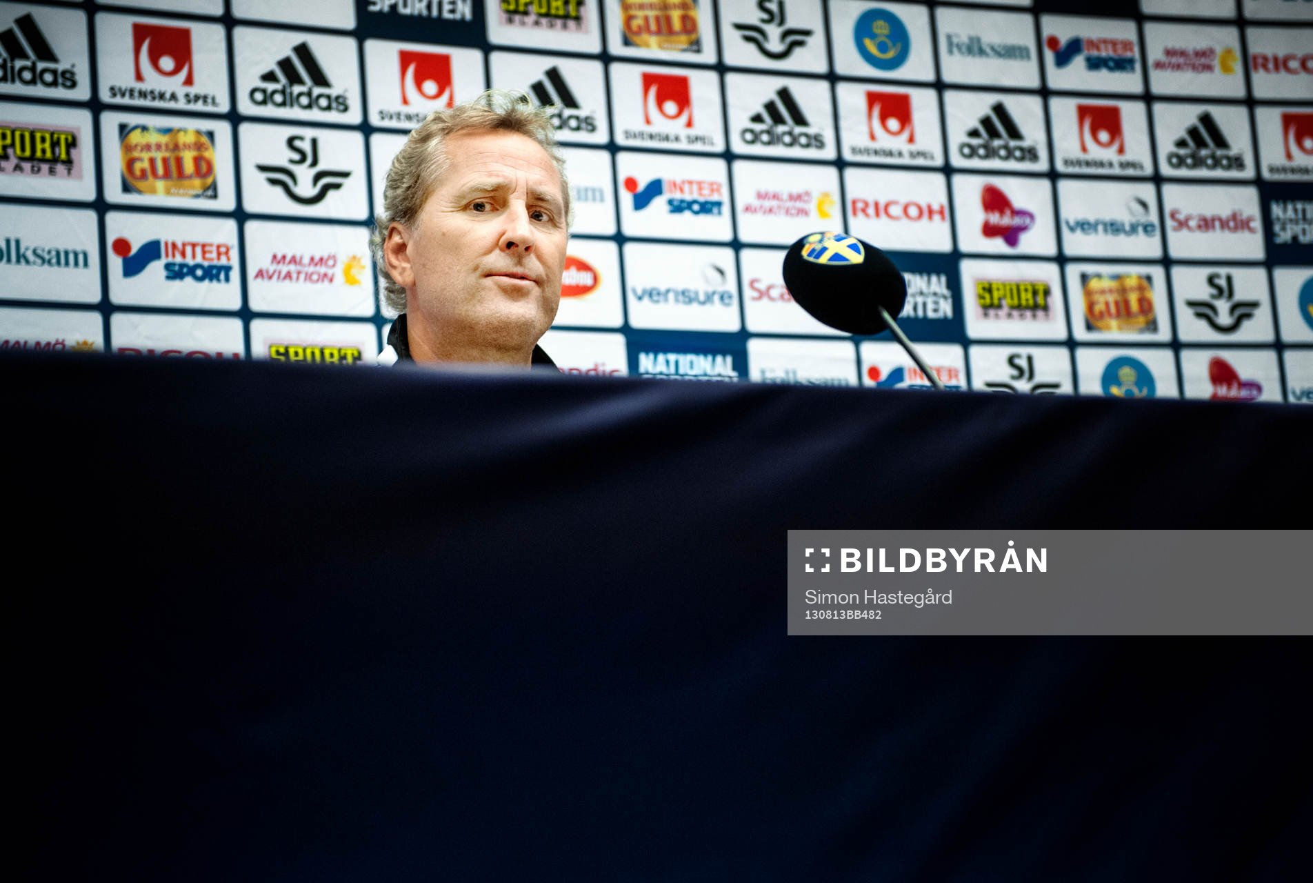 Fotboll, träning, inför Sverige - Norge: Erik Hamren, Förbundskapten Sverige.