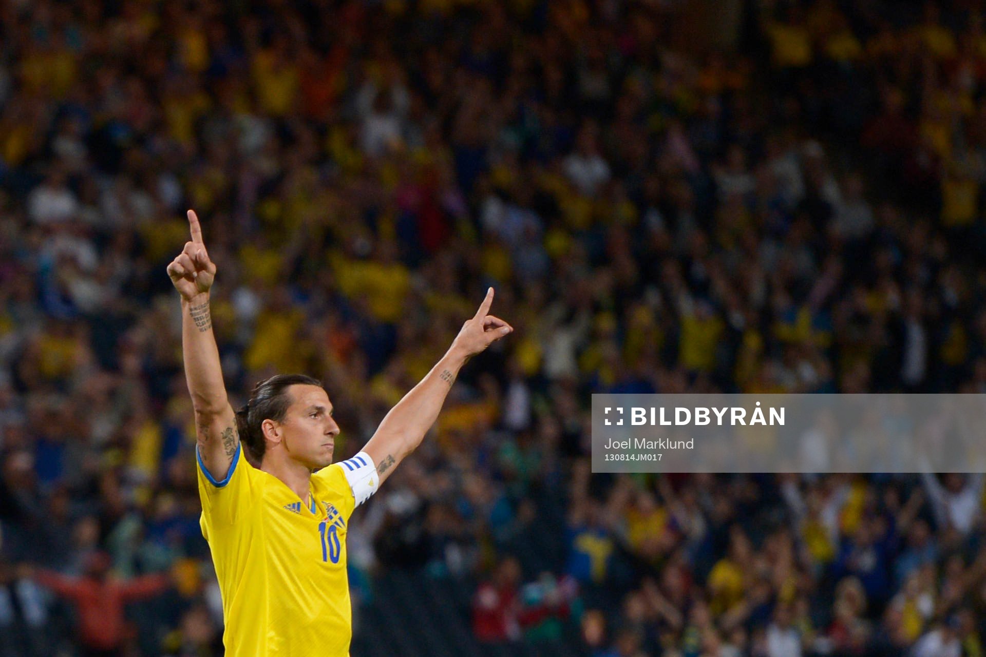 Sveriges Zlatan Ibrahimovic jublar