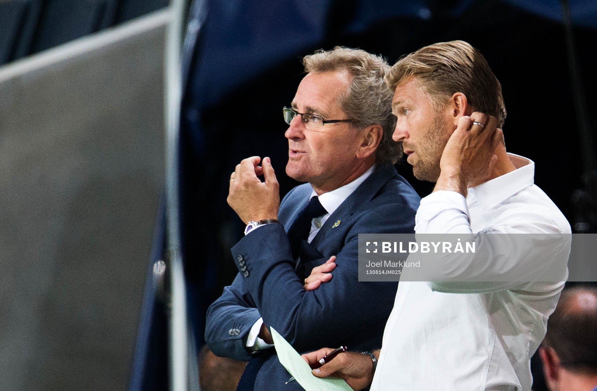 Sveriges förbundskapten Erik Hamrén och players manager