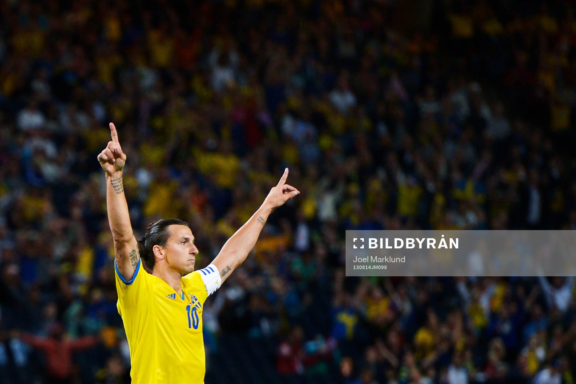 Sveriges Zlatan Ibrahimovic jublar