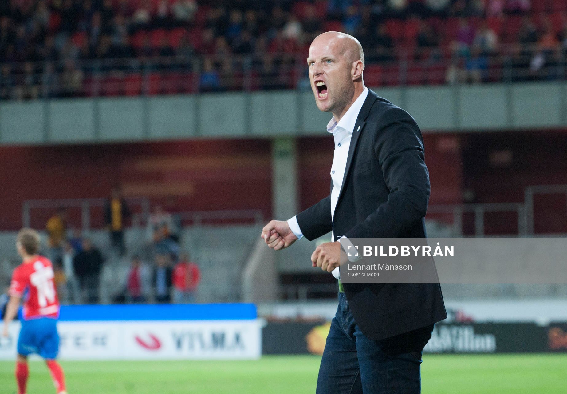 Fotboll, Allsvenskan, Öster - Syrianska: Slutsignal, Andreas Thomsson, tränare, Öster, jublar