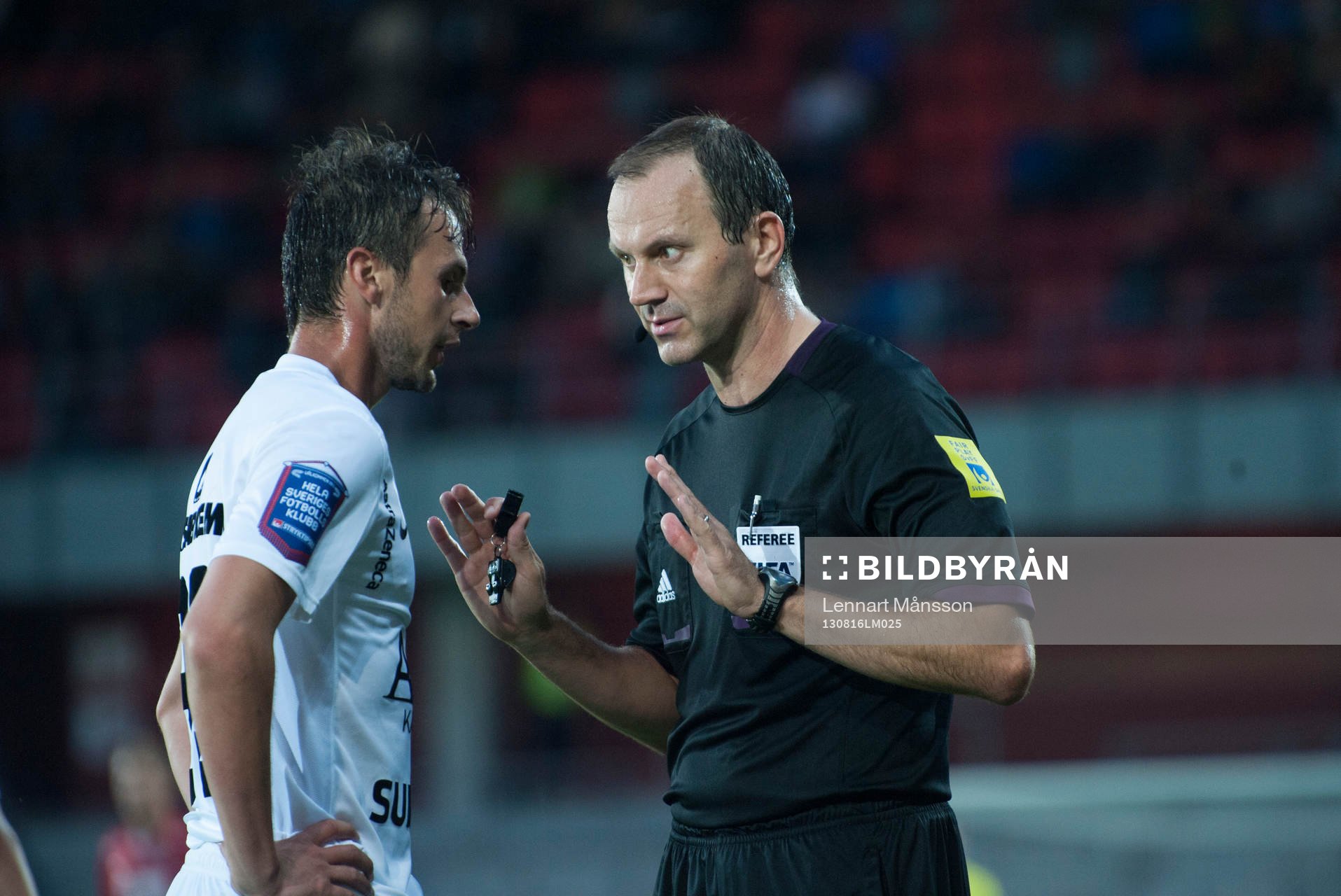 Jonas Eriksson, domare och Besim Kunic, Syrianska