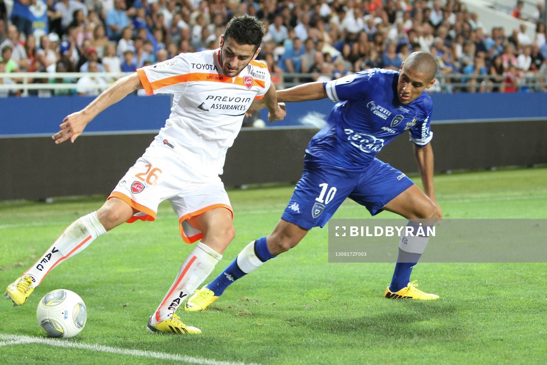  Fotboll, Franska ligan, Bastia - Valenciennes: Marco DA SILVA / Whabi KHAZRI - 17.08.2013 - Bastia / Valenciennes - 2 eme journee de Ligue 1 -
