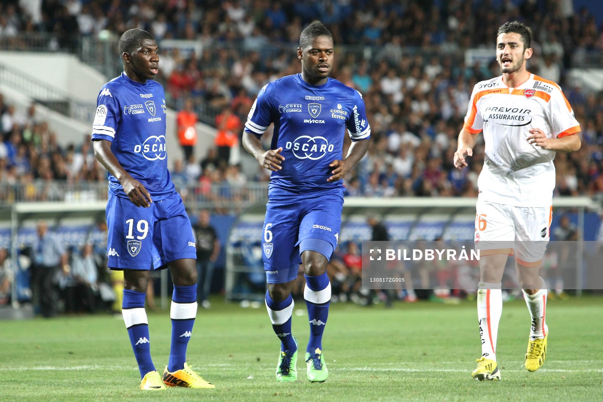 Adama BA / ROMARIC / Marco DA SILVA - 17.08.2013 - Bastia /