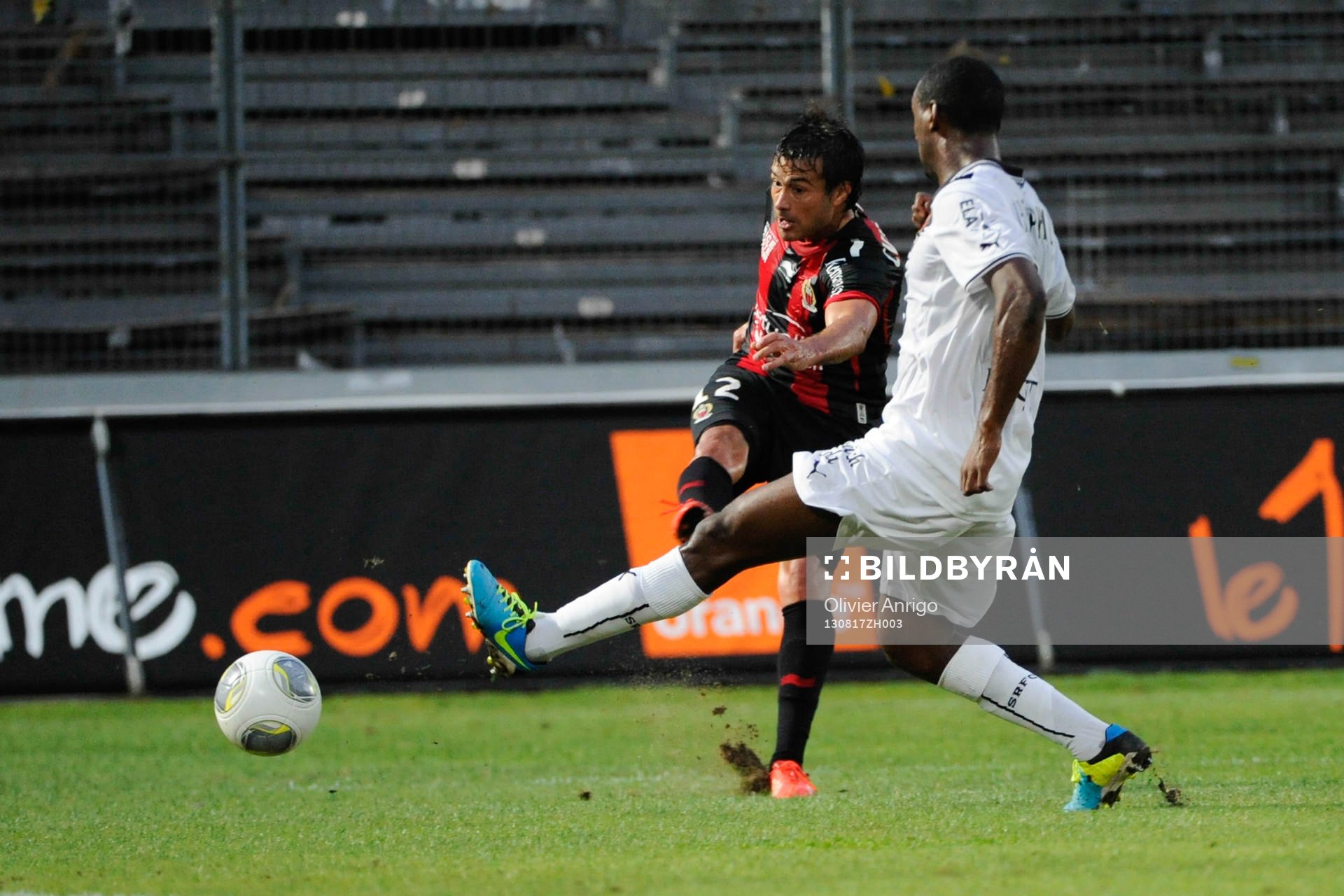  Fotboll, Franska ligan, Nice - Rennes: Dario Cvitanich / Kevin Theophile Catherine - 17.08.2013 - Nice / Rennes - 2 eme journee de Ligue 1 -