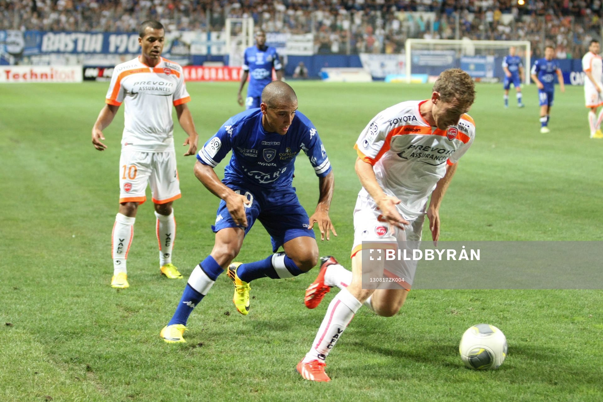  Fotboll, Franska ligan, Bastia - Valenciennes: Whabi KHAZRI / David DUCOURTIOUX - 17.08.2013 - Bastia / Valenciennes - 2 eme journee de Ligue 1 -