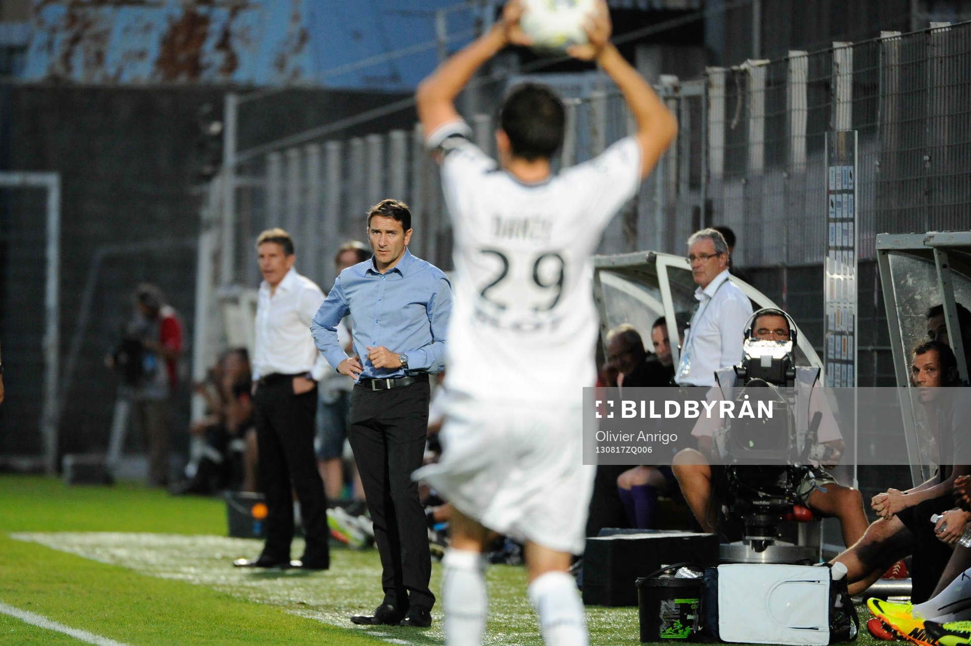  Fotboll, Franska ligan, Nice - Rennes: Philippe Montanier / Romain Danze - 17.08.2013 - Nice / Rennes - 2 eme journee de Ligue 1 -