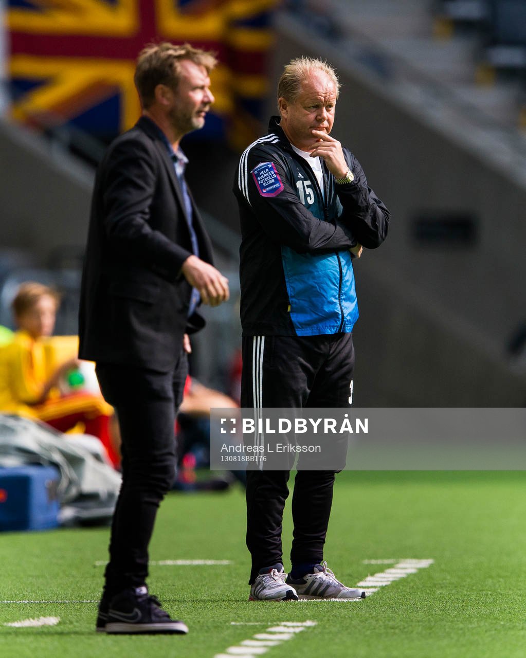 Häckens tränare Peter Gerhardsson (v) och Djurgårdens