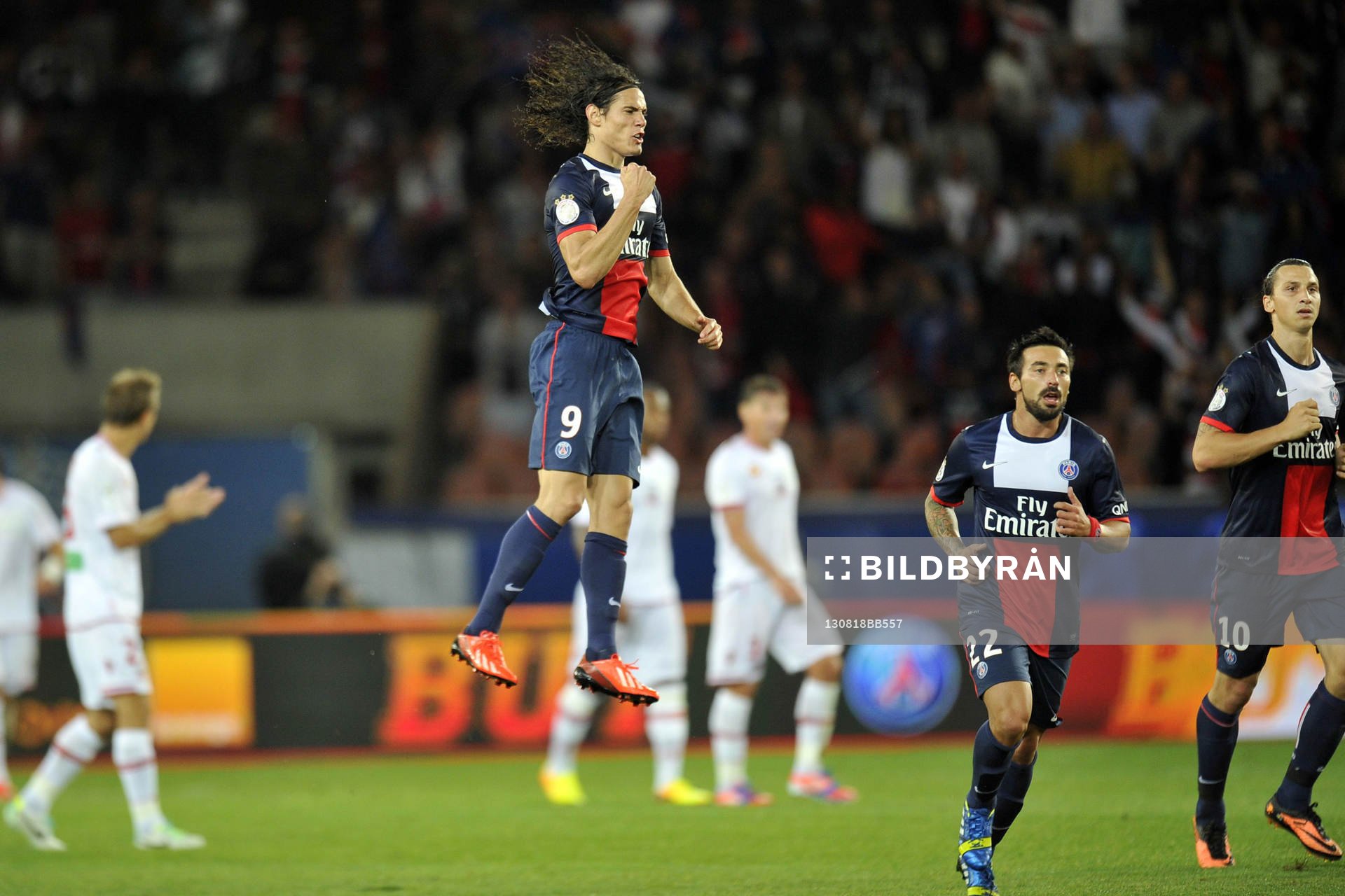  Fotboll, Franska ligan, PSG - Ajaccio: Joie de Edinson CAVANI - 18.08.2013 - Paris Saint Germain / Ajaccio - 2eme journee de Ligue 2