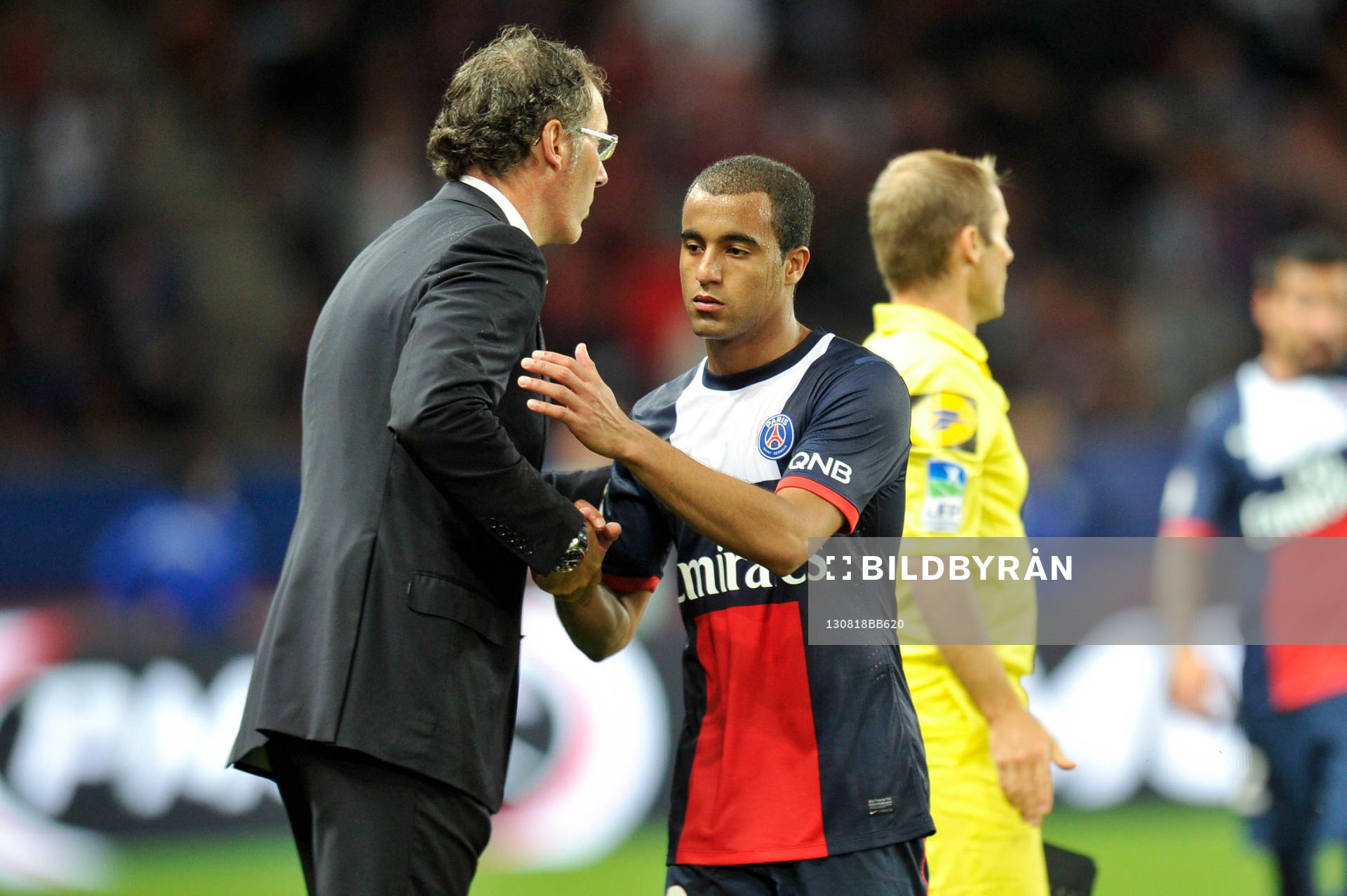 Laurent BLANC / Lucas MOURA  - 18.08.2013 - Paris Saint