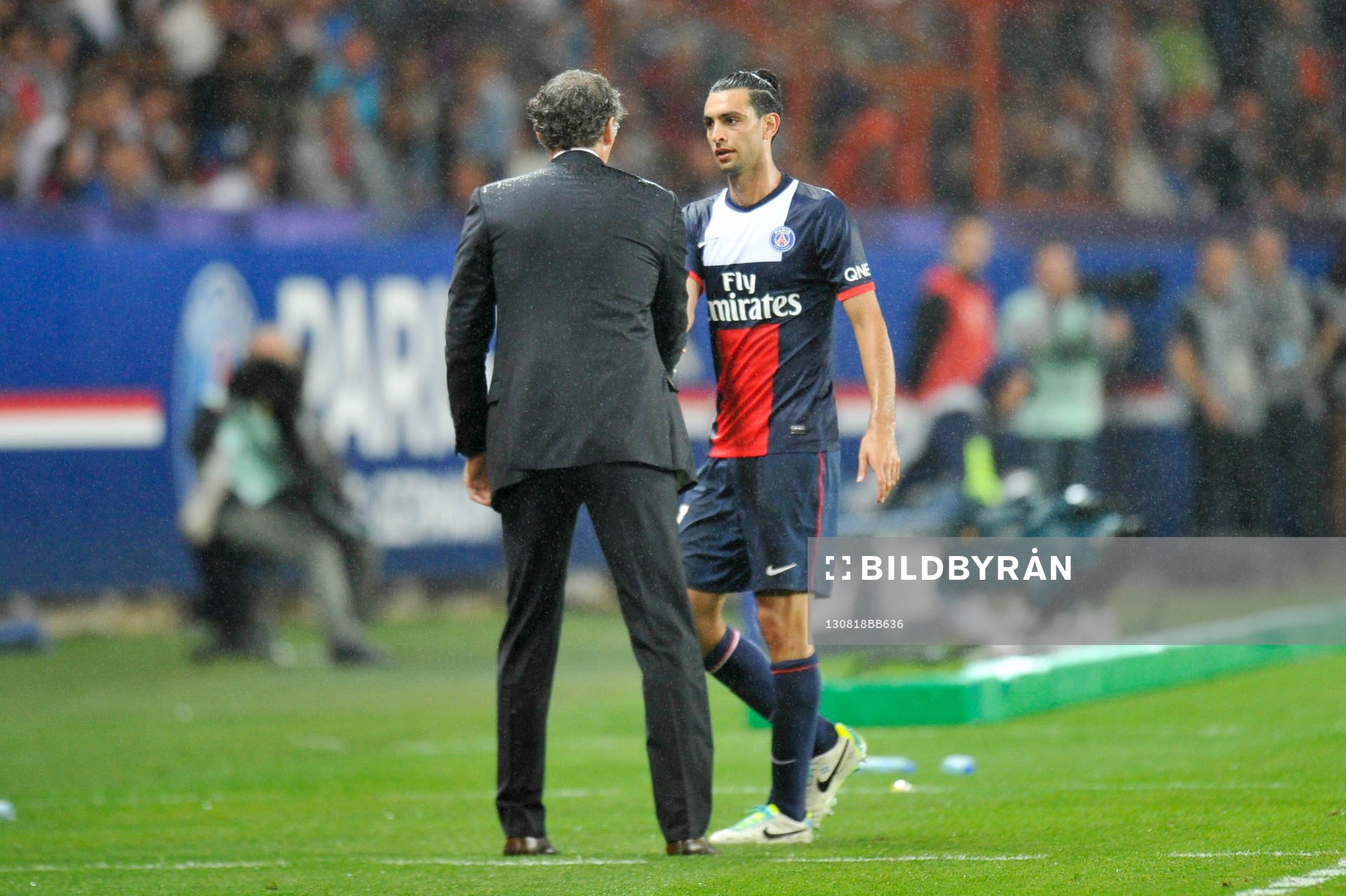 Javier PASTORE / Laurent BLANC  - 18.08.2013 - Paris Saint