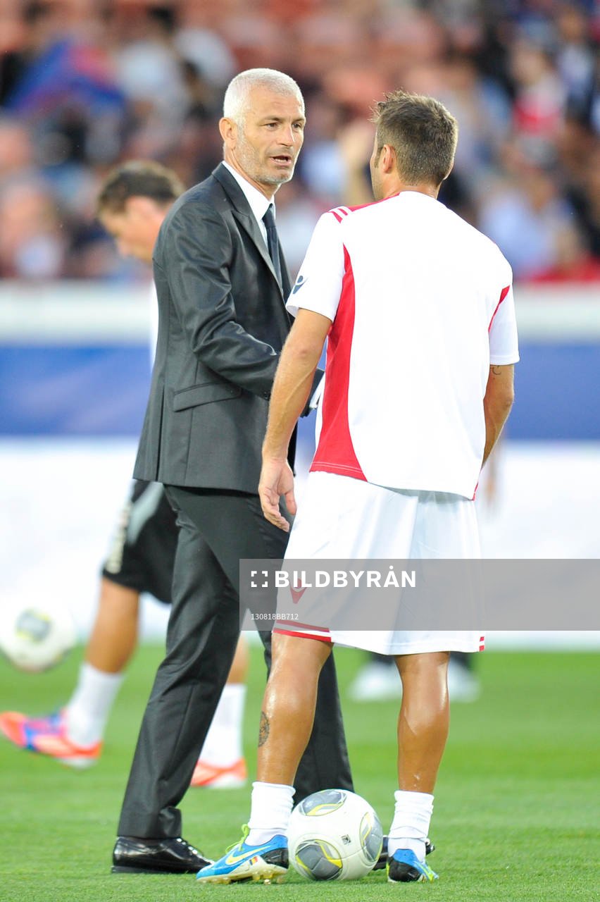  Fotboll, Franska ligan, PSG - Ajaccio: Fabrizio RAVANELLI / Adrian MUTU  - 18.08.2013 - Paris Saint Germain / Ajaccio - 2eme journee de Ligue 1