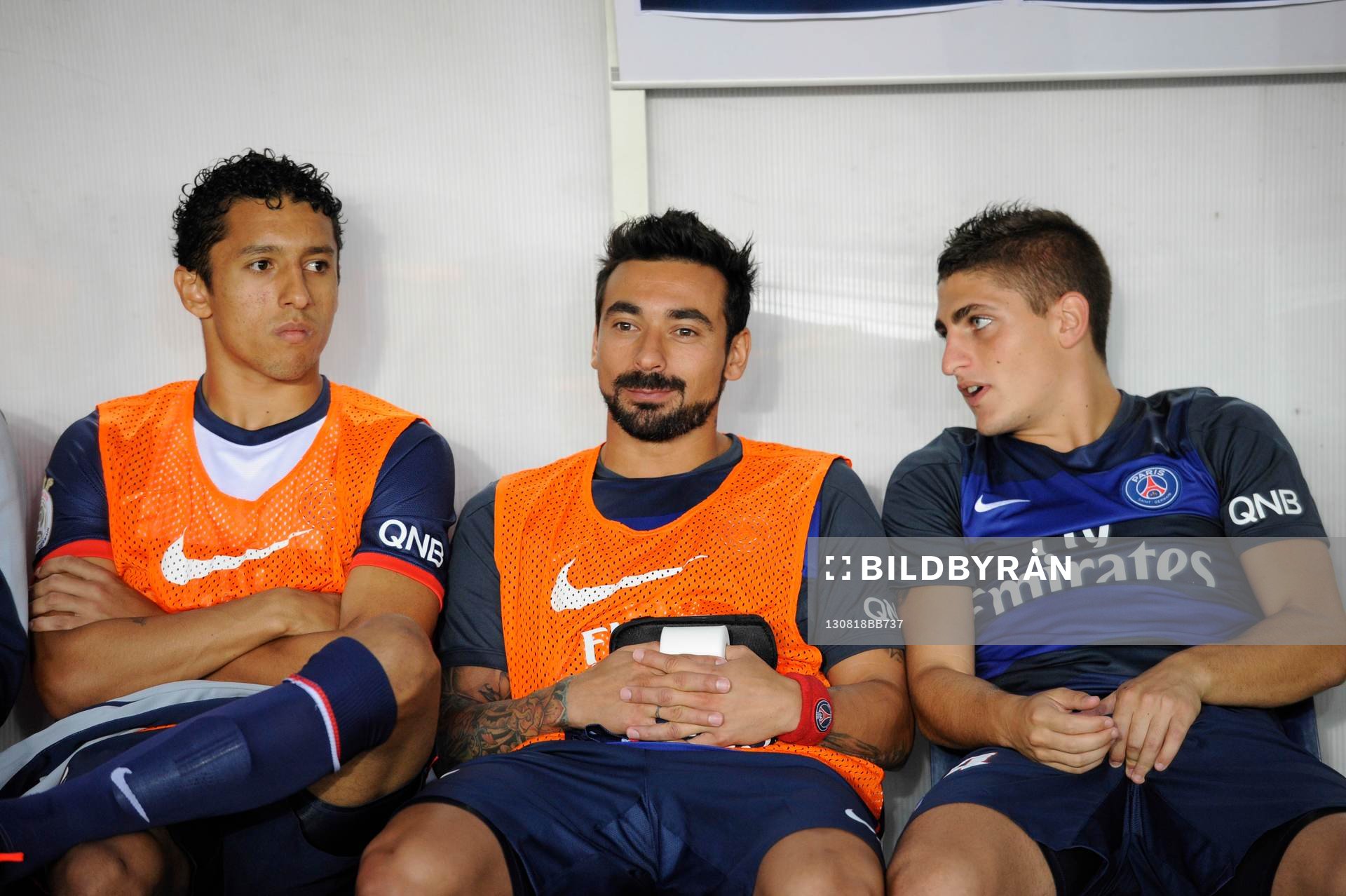 MARQUINHOS / Ezequiel LAVEZZI / Marco VERRATTI  -