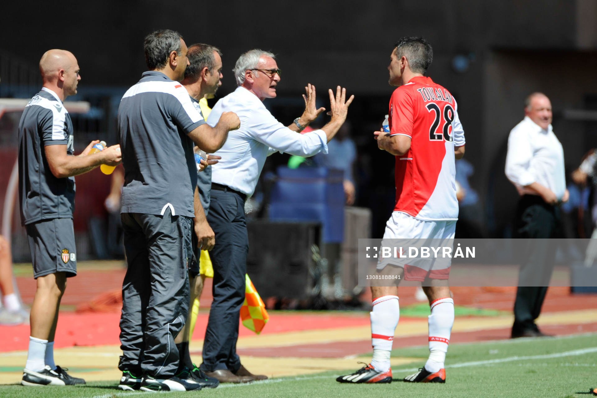  Fotboll, Franska ligan, Monaco - Montpellier: Claudio Ranieri / Jeremy Toulalan - 18.08.2013 - Monaco / Montpellier - 2eme journee de Ligue 1 -