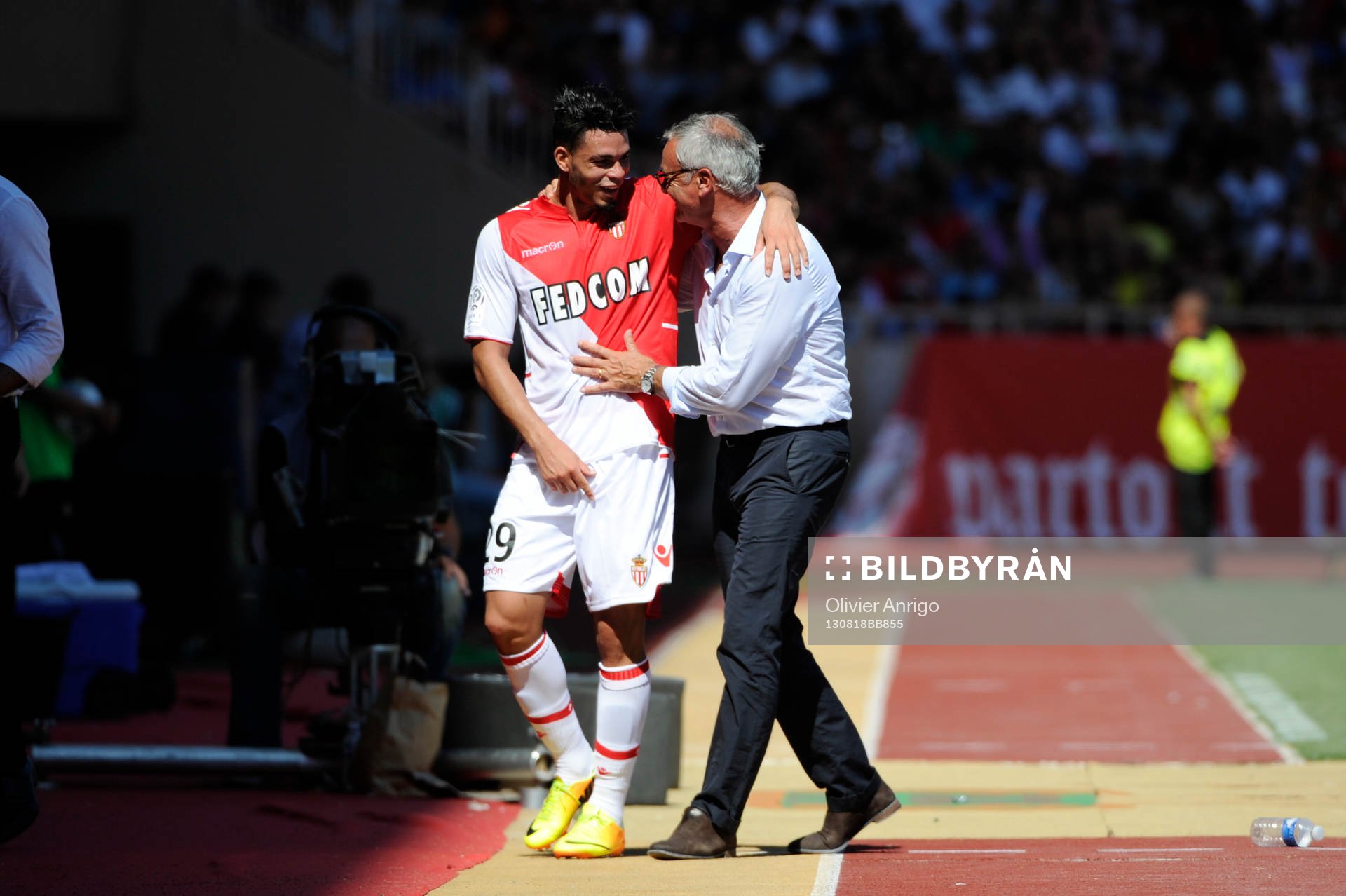 Fotboll, Franska ligan, Monaco - Montpellier: Emmanuel Riviere / Claudio Ranieri- 18.08.2013 - Monaco / Montpellier - 2eme journee de Ligue 1 -