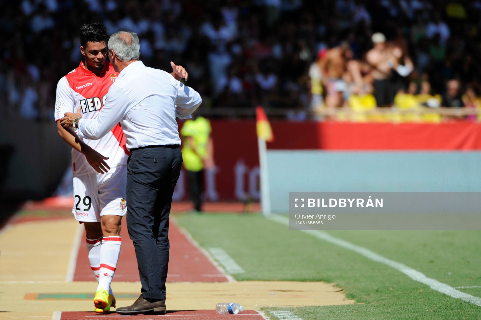Fotboll, Franska ligan, Monaco - Montpellier: Emmanuel Riviere / Claudio Ranieri- 18.08.2013 - Monaco / Montpellier - 2eme journee de Ligue 1 -