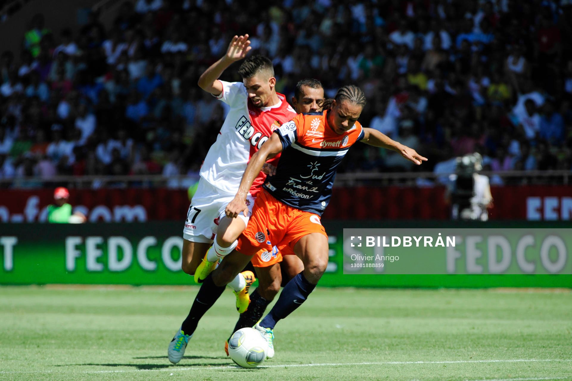 Fotboll, Franska ligan, Monaco - Montpellier: Hilton / Yannick Carrasco / Daniel Congre - 18.08.2013 - Monaco / Montpellier - 2eme journee de Ligue 1 -