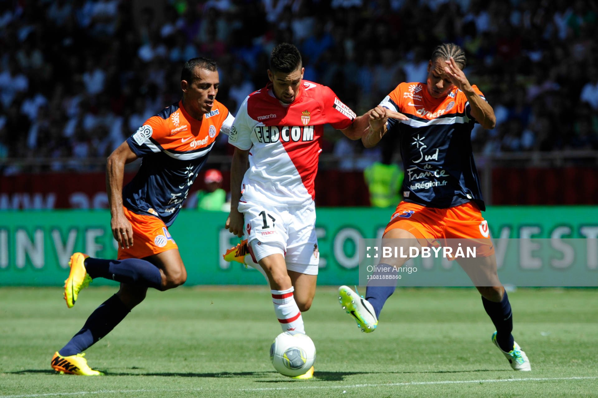 Fotboll, Franska ligan, Monaco - Montpellier: Hilton / Yannick Carrasco / Daniel Congre - 18.08.2013 - Monaco / Montpellier - 2eme journee de Ligue 1 -