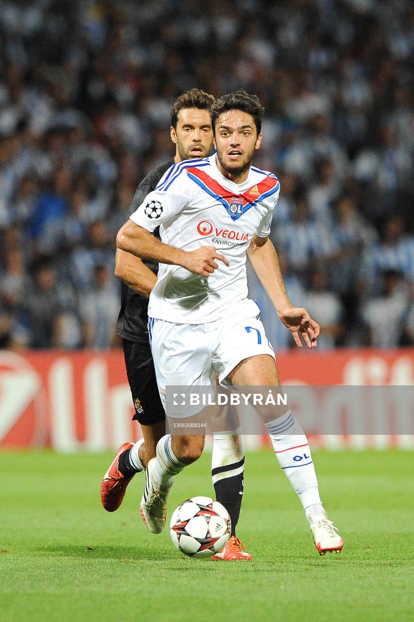 Fotboll, Kval till Champions League, Olympique Lyon - Real Sociedad: Clement GRENIER - 20.08.2013 - Lyon / Real Sociedad - Ligue des Champions Play Off