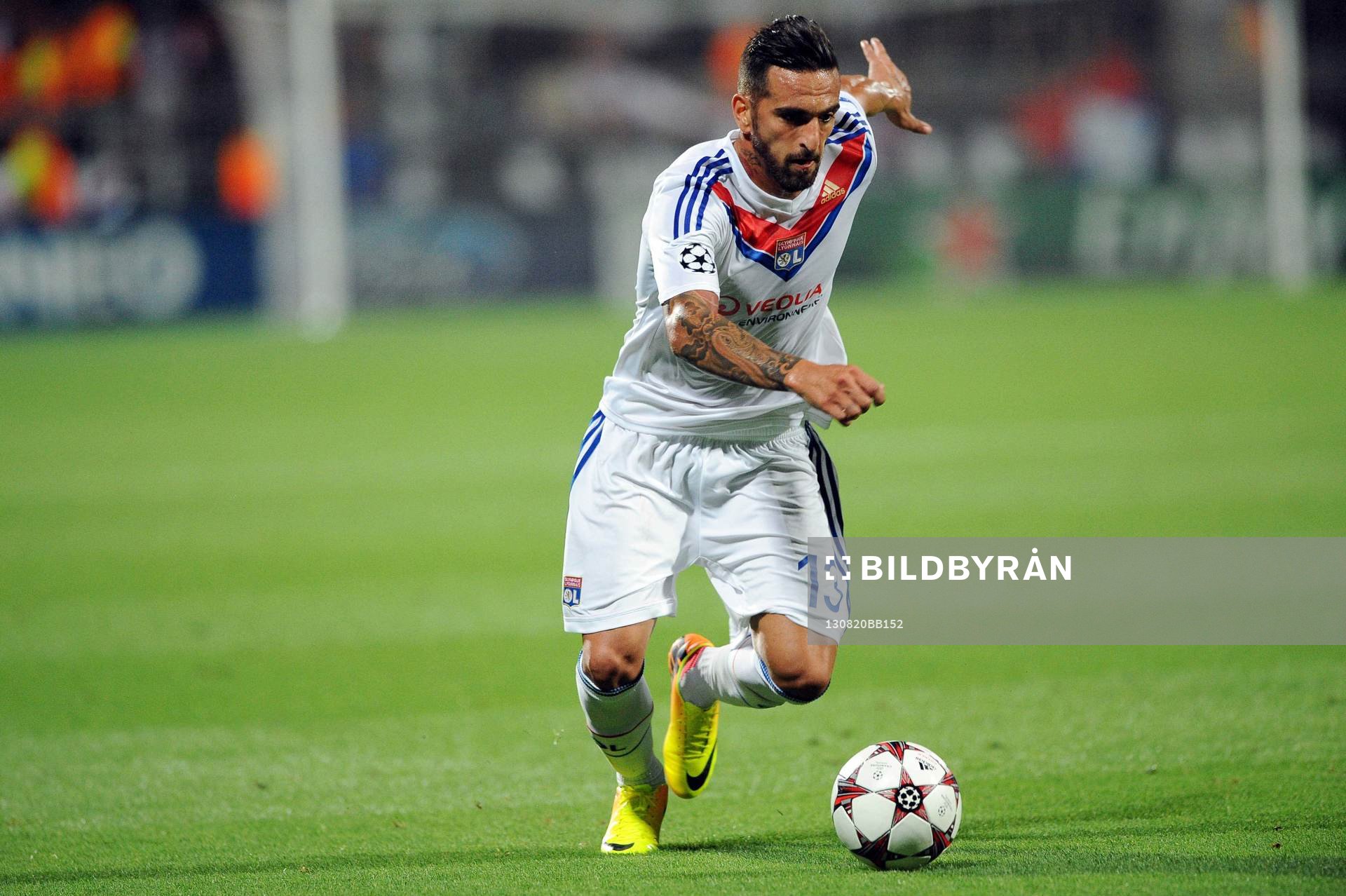  Fotboll, Kval till Champions League, Olympique Lyon - Real Sociedad: Miguel LOPES - 20.08.2013 - Lyon / Real Sociedad - Ligue des Champions Play Off