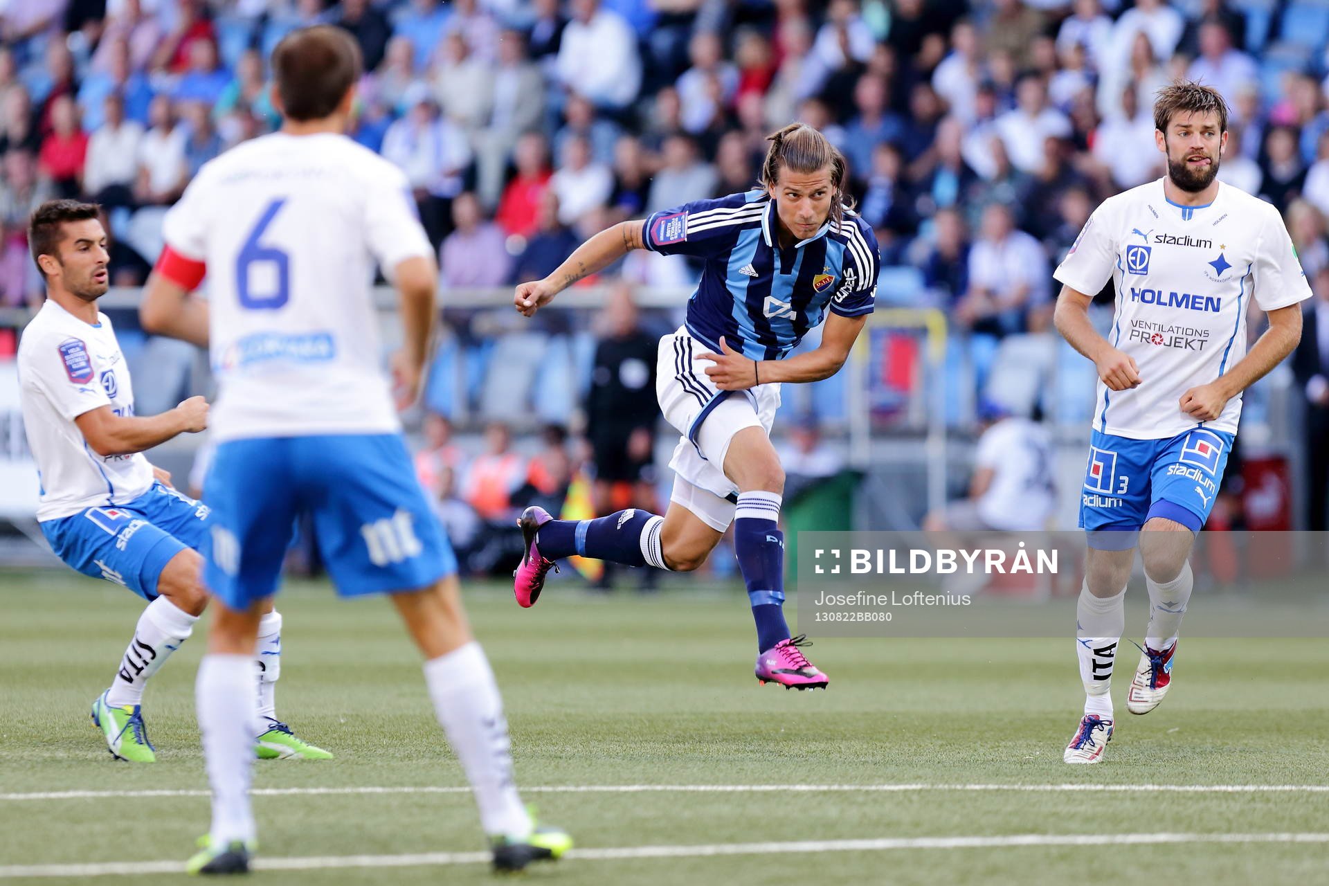 Djurgårdens Aleksandar Prijovic gör 0-1 i fotbollsmatchen