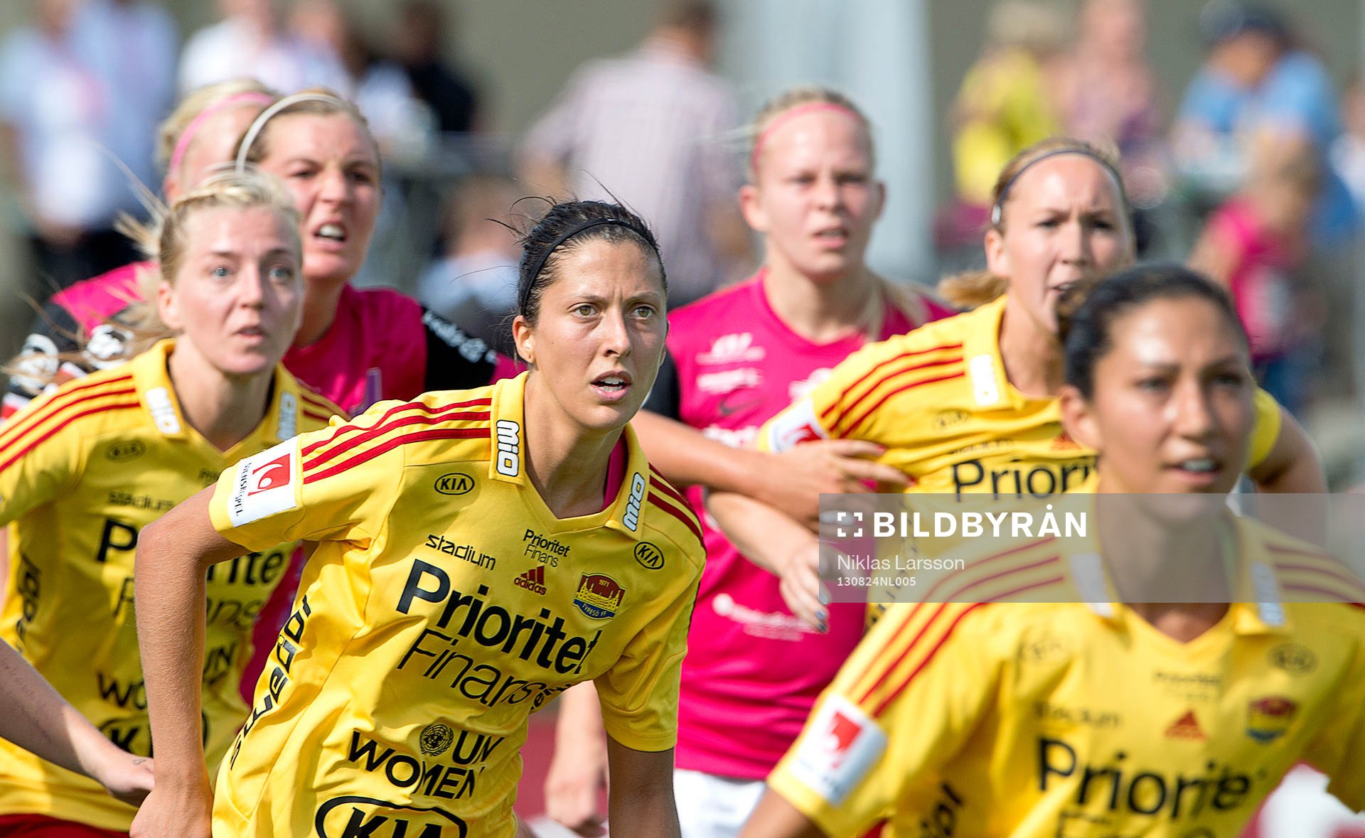Jennifer Hermoso Fuentes, Tyresö under en fotbollsmatch i damallsvenskan mellan Tyresö och Jitex, den 24 augusti 2013 i Stockholm, Sverige. 