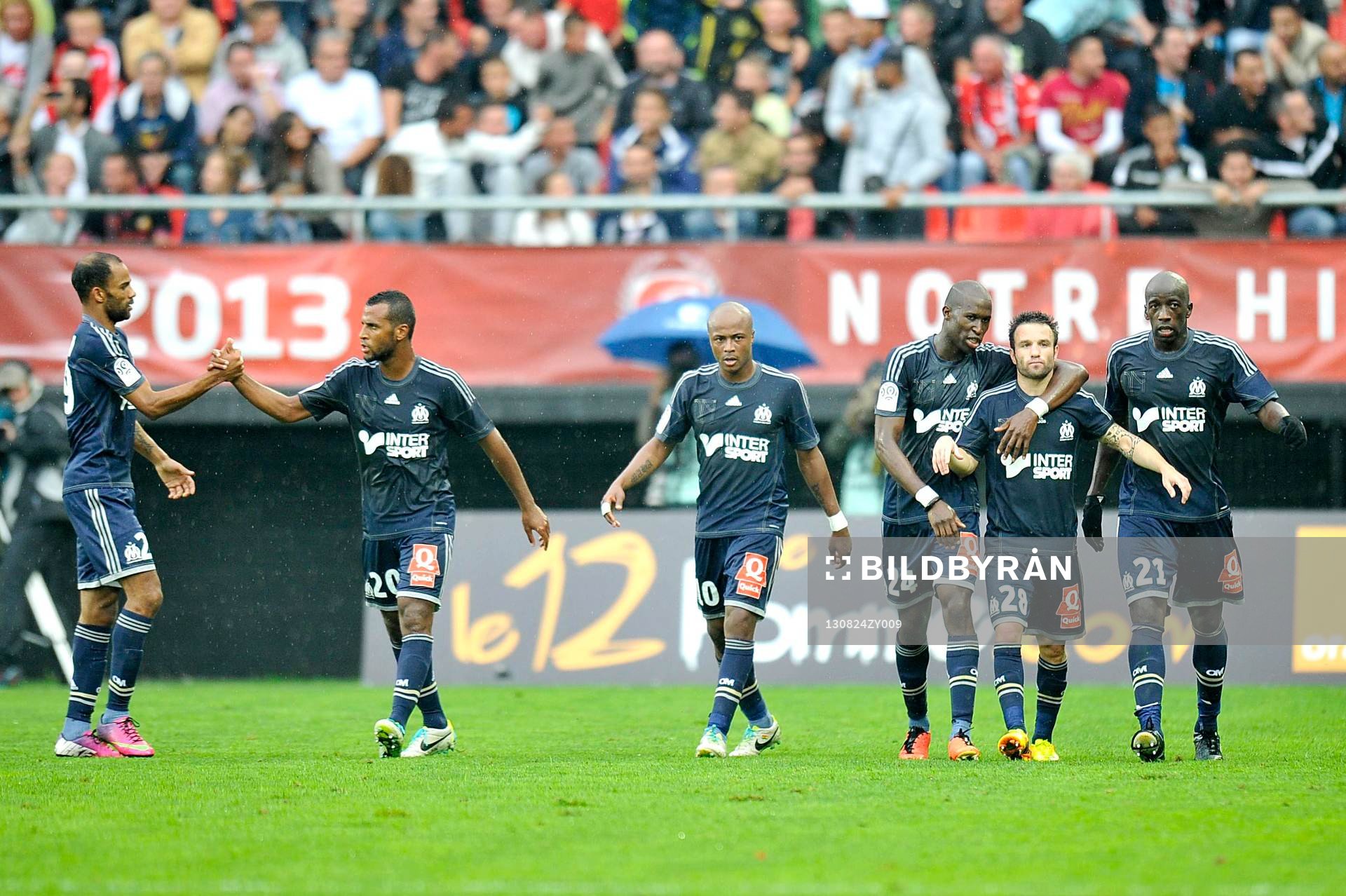  Fotboll, Lique 1, Valenciennes - Marseille: Joie Marseille - 24.08.2013 - Valenciennes / Marseille - 3eme Journee de Ligue 1