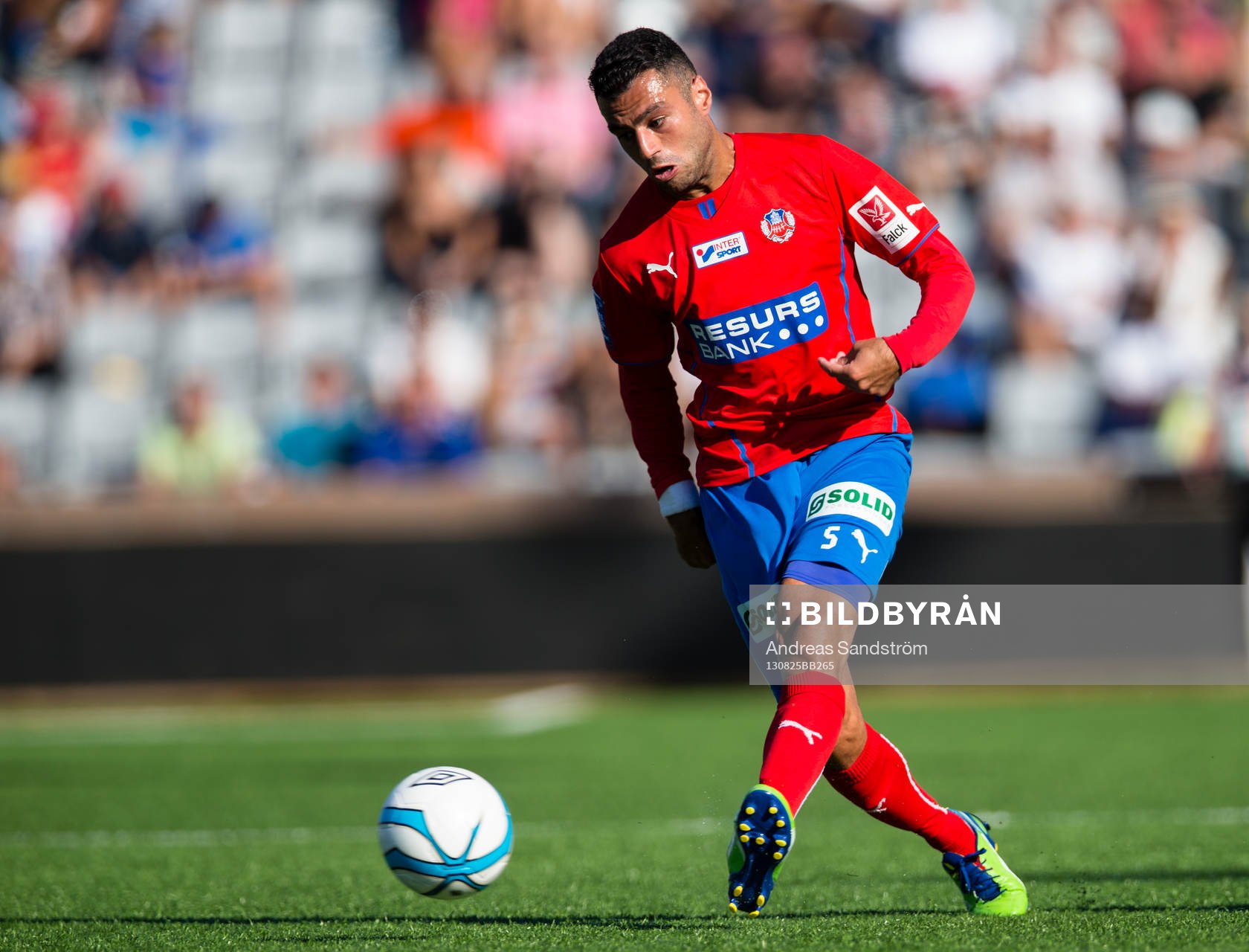 Helsingborgs Imad Khalili under fotbollsmatchen i Allsvenskan mellan Gefle och Helsingborg den 25 Augusti 2013 i Gävle. 