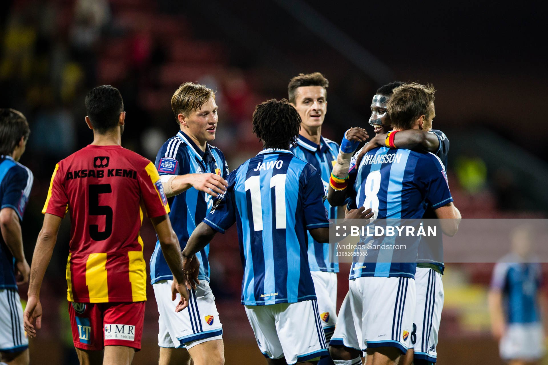 Djurgårdens Emil Bergström (v), Amadou Jawo, Haris