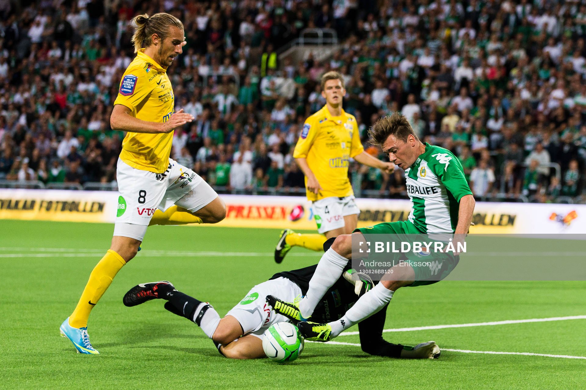 Falkenbergs Tobias Karlsson och målvakt Otto Martler