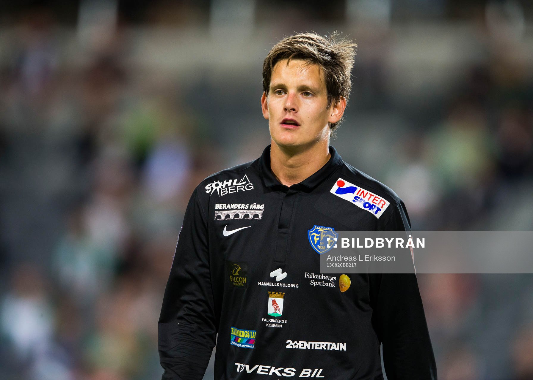 Falkenbergs målvakt Otto Martler under fotbollsmatchen i Superettan mellan Hammarby och Falkenberg den 26 augusti 2013 i Stockholm. 