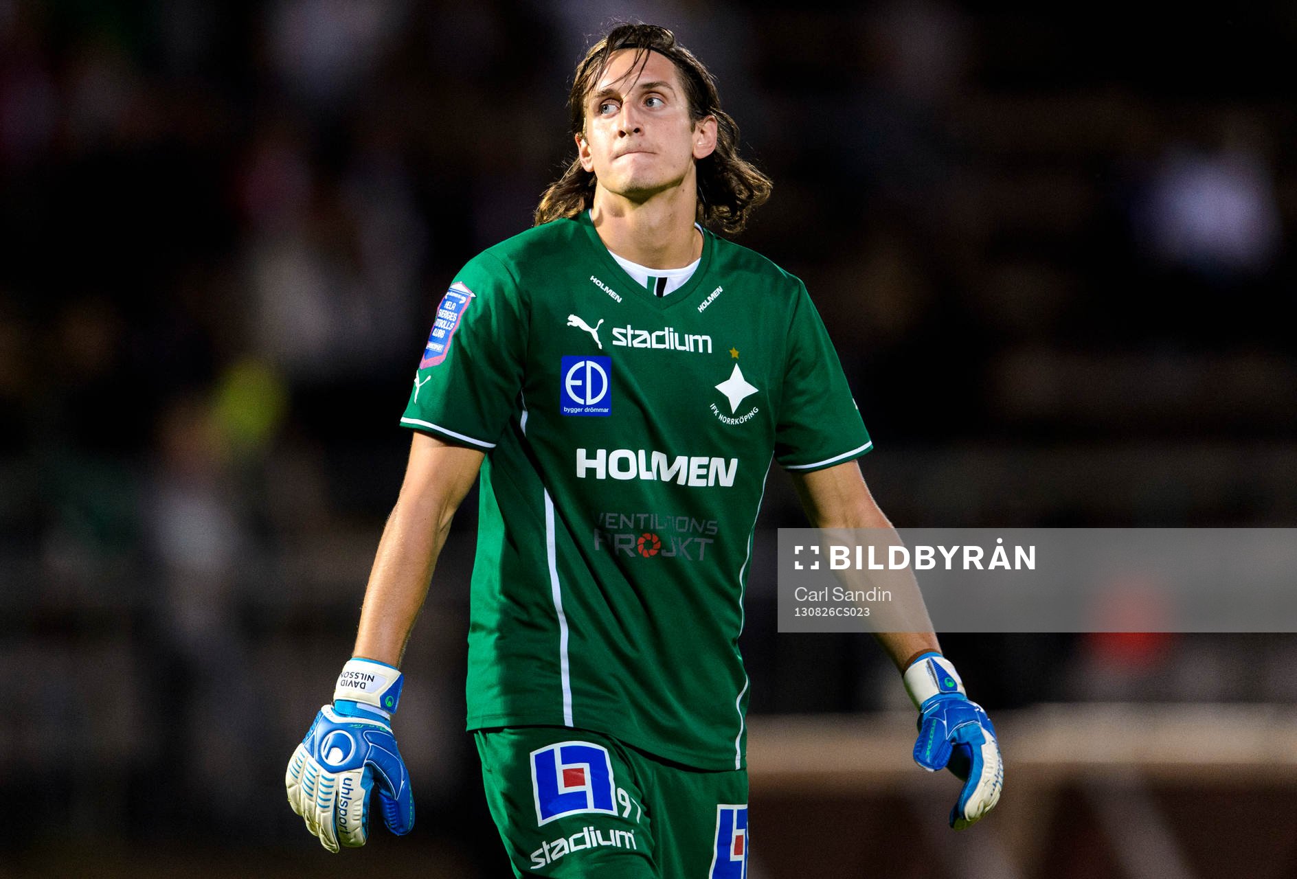Norrköpings målvakt David Mitov Nilsson deppar