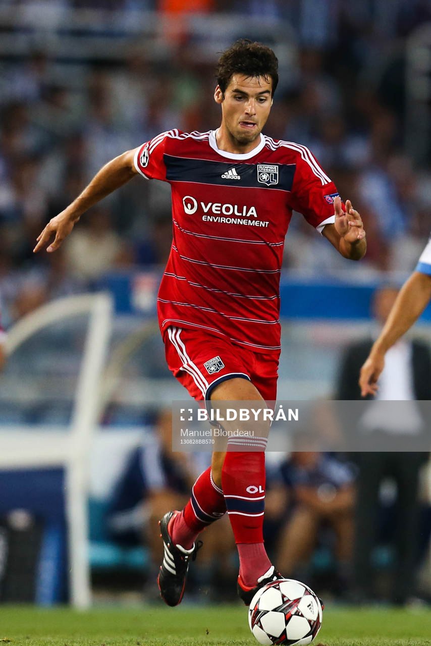 Fotboll, Kval till Champions League, Real Sociedad - Olympique Lyon: Yoann Gourcuff - 28.08.2013 - Real Sociedad / Lyon - Champions League Play Off -