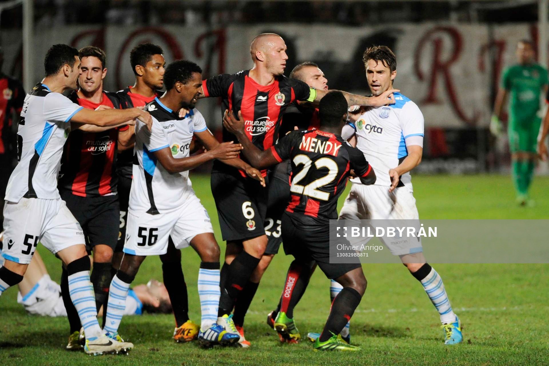 Fotboll, Kval till Europa League, Nice - Apollon Limassol: Didier Digard / Nampalas Mendy- 29.08.2013 - Nice / Apollon Limassol - Europa League 2013