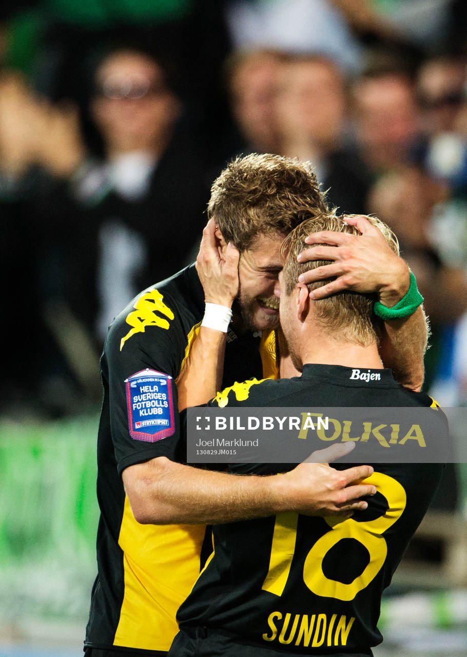 Hammarbys Christophe Lallet och Erik Sundin jublar