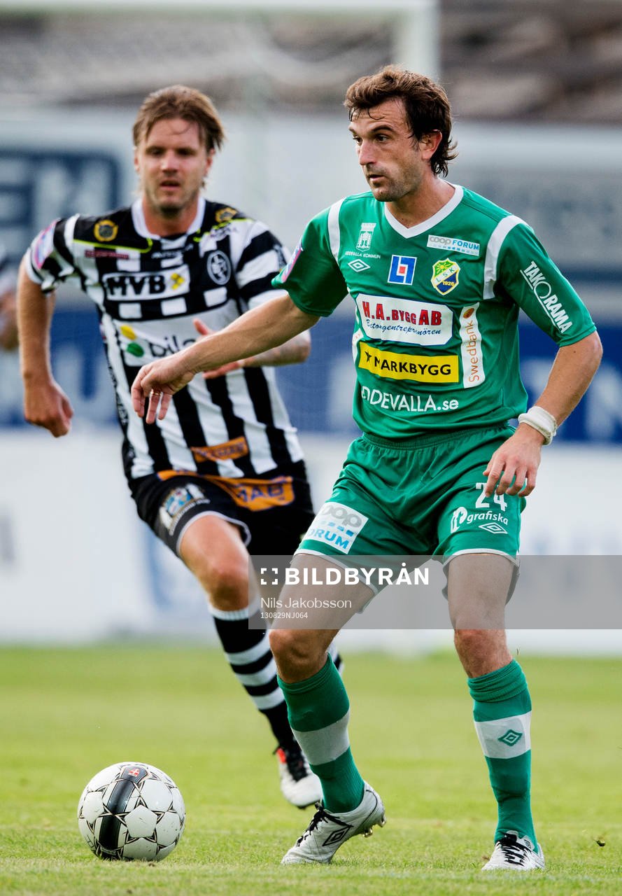 Ljungskiles Aleksandar Kitic i fotbollsmatchen i superettan mellan Landskrona BOIS och Ljungskile den 29 augusti 2013 i Landskrona.