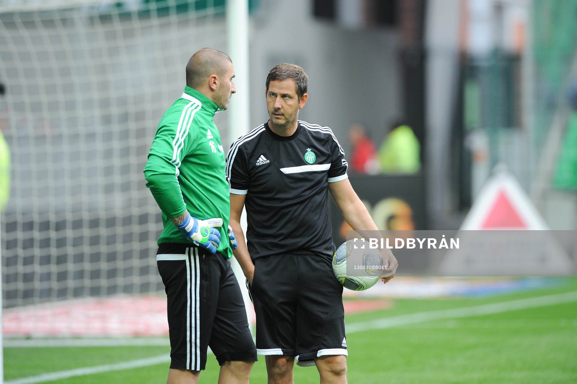 Fotboll, Kval till Europa League, Saint Etienne - Esbjerg FB: Stephane RUFFIER / Fabrice GRANGE - 29.08.2013 - Saint Etienne / Esbjerg FB - Europa League 2013