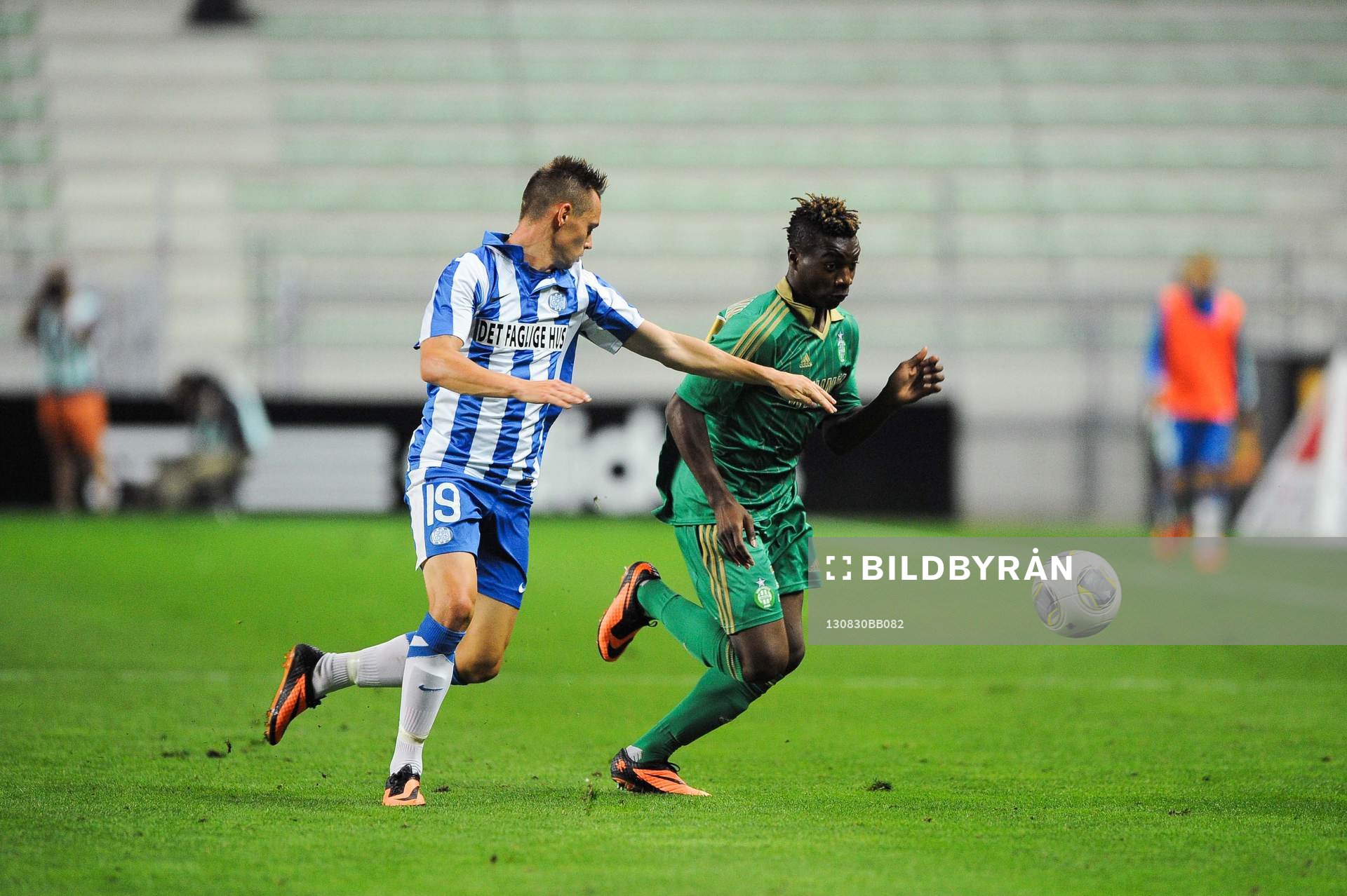 Fotboll, Kval till Europa League, Saint Etienne - Esbjerg FB: Jacob ANKERSEN / Allan SAINT MAXIMIN - 29.08.2013 - Saint Etienne / Esbjerg FB - Europa League 2013