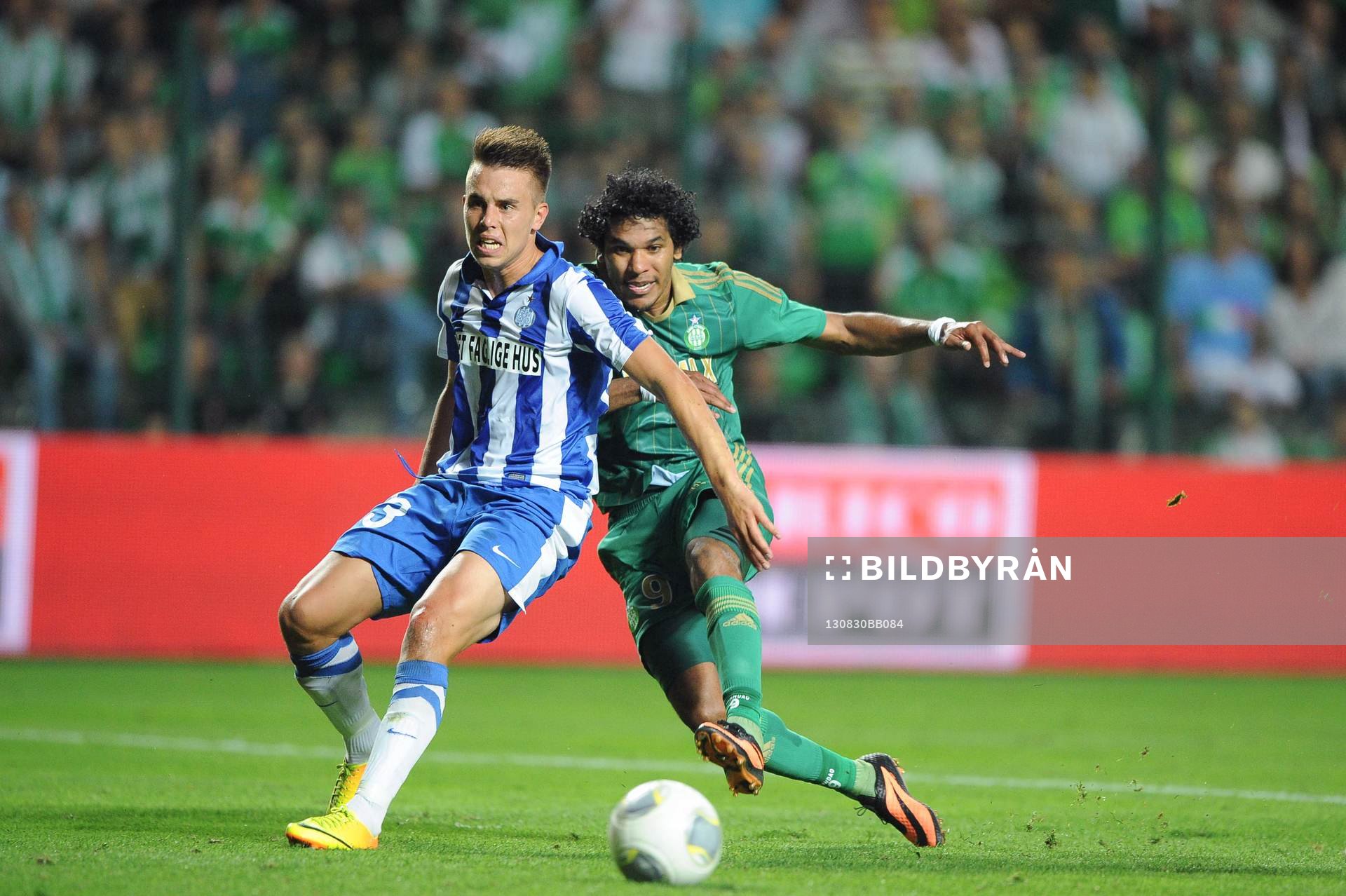 Fotboll, Kval till Europa League, Saint Etienne - Esbjerg FB: Jonas KNUDSEN / BRANDAO - 29.08.2013 - Saint Etienne / Esbjerg FB - Europa League 2013