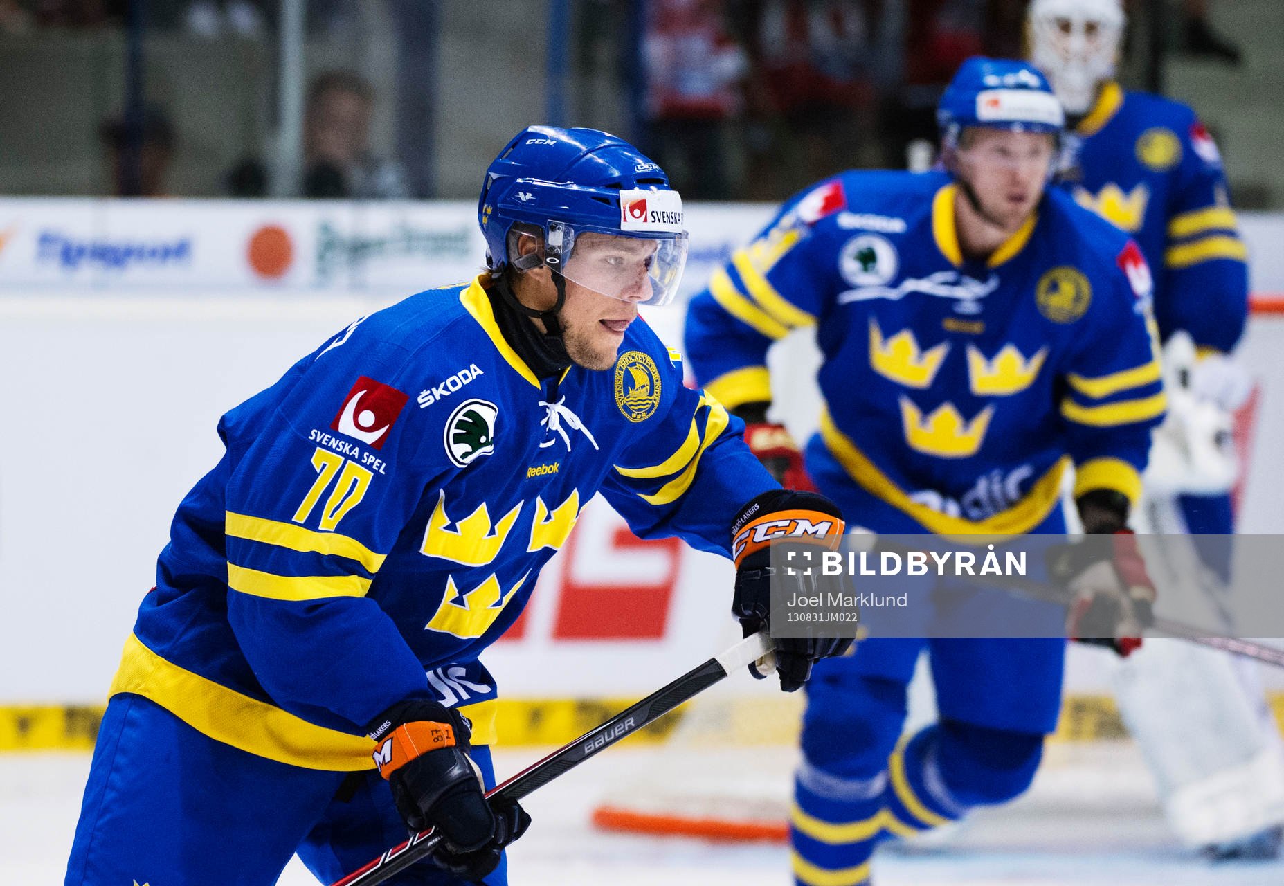 Sveriges Robert Rosén i ishockeymatchen mellan Tjeckien