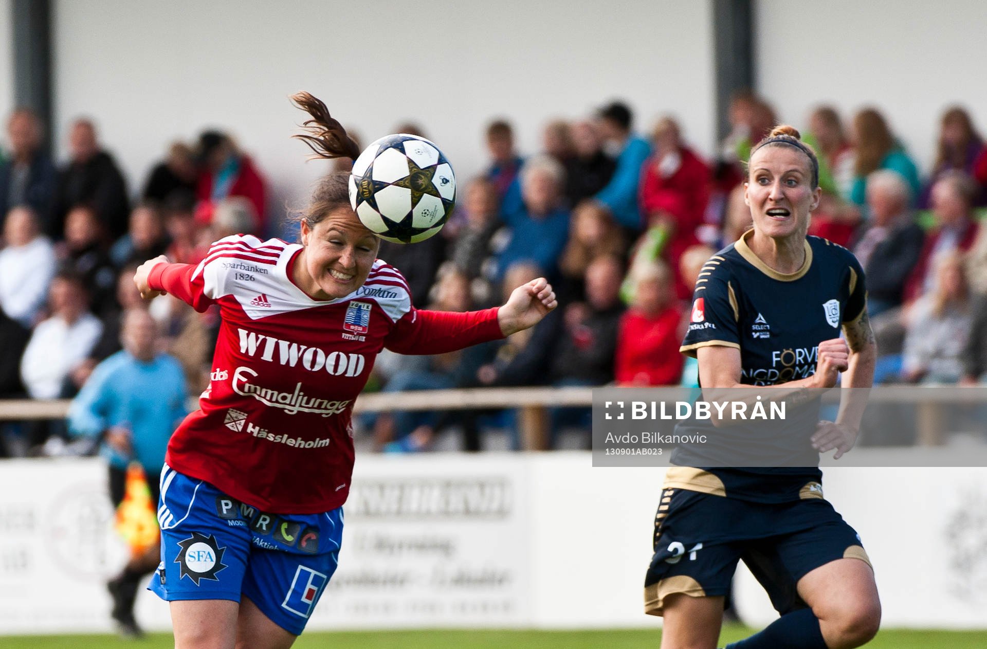 Kendall Fletcher under fotbollsmatchen i damallsvenskan mellan Vittsjö och LdB FC Malmö den 01 september 2013 i Vittsjö. 