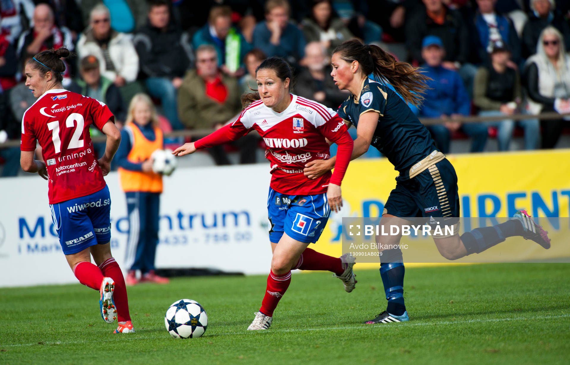 Kendall Fletcher under fotbollsmatchen i damallsvenskan mellan Vittsjö och LdB FC Malmö den 01 september 2013 i Vittsjö. 