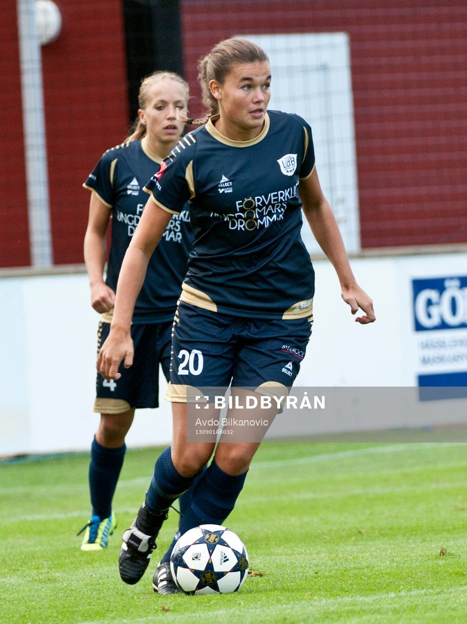 Anna Welin under fotbollsmatchen i damallsvenskan mellan Vittsjö och LdB FC Malmö den 01 september 2013 i Vittsjö. 