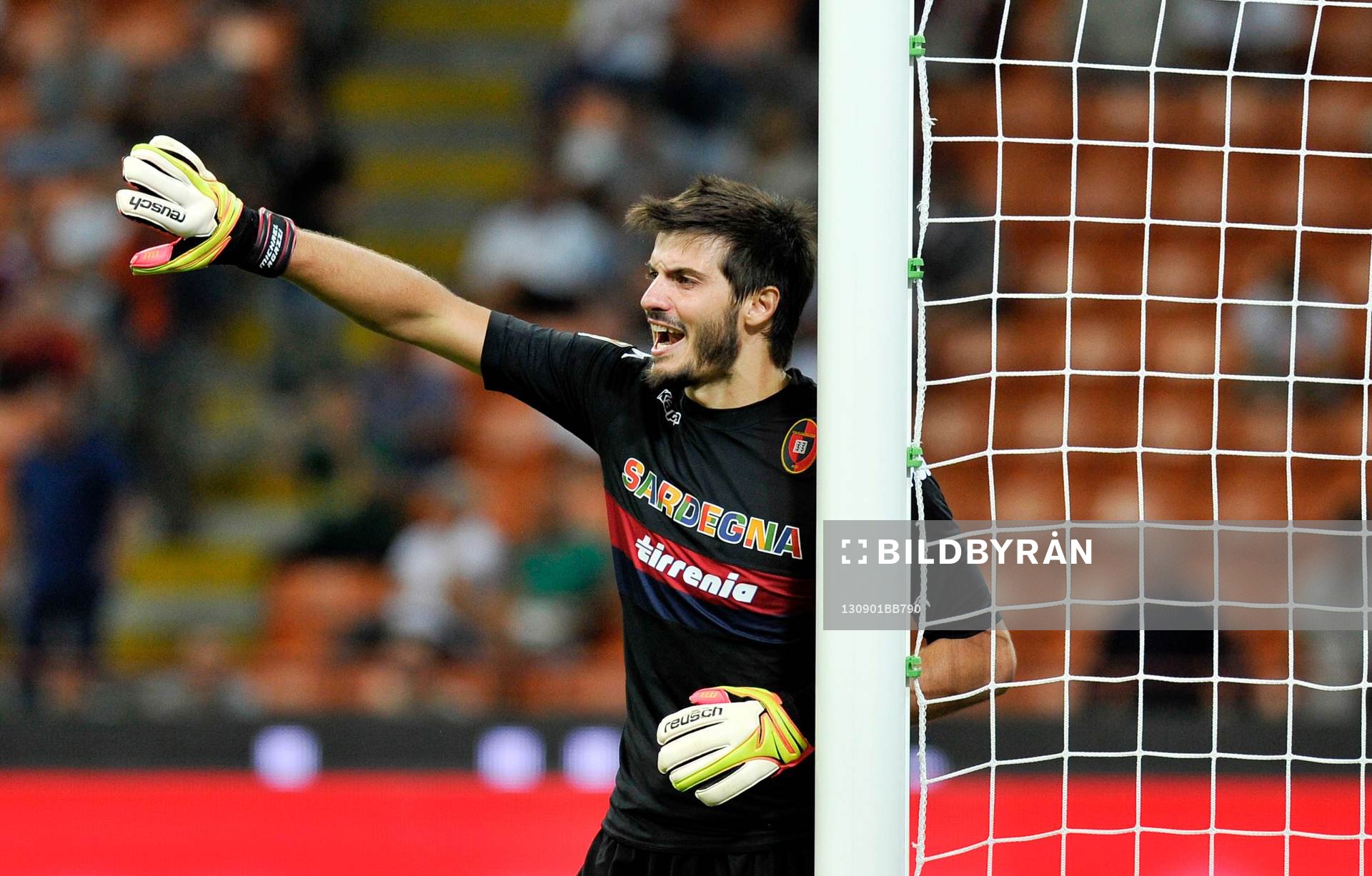  Fotboll, Serie A, Milan - Cagliari: Michael Agazzi - 01.09.2013 - Milan AC / Cagliari - 2eme journee de Serie A